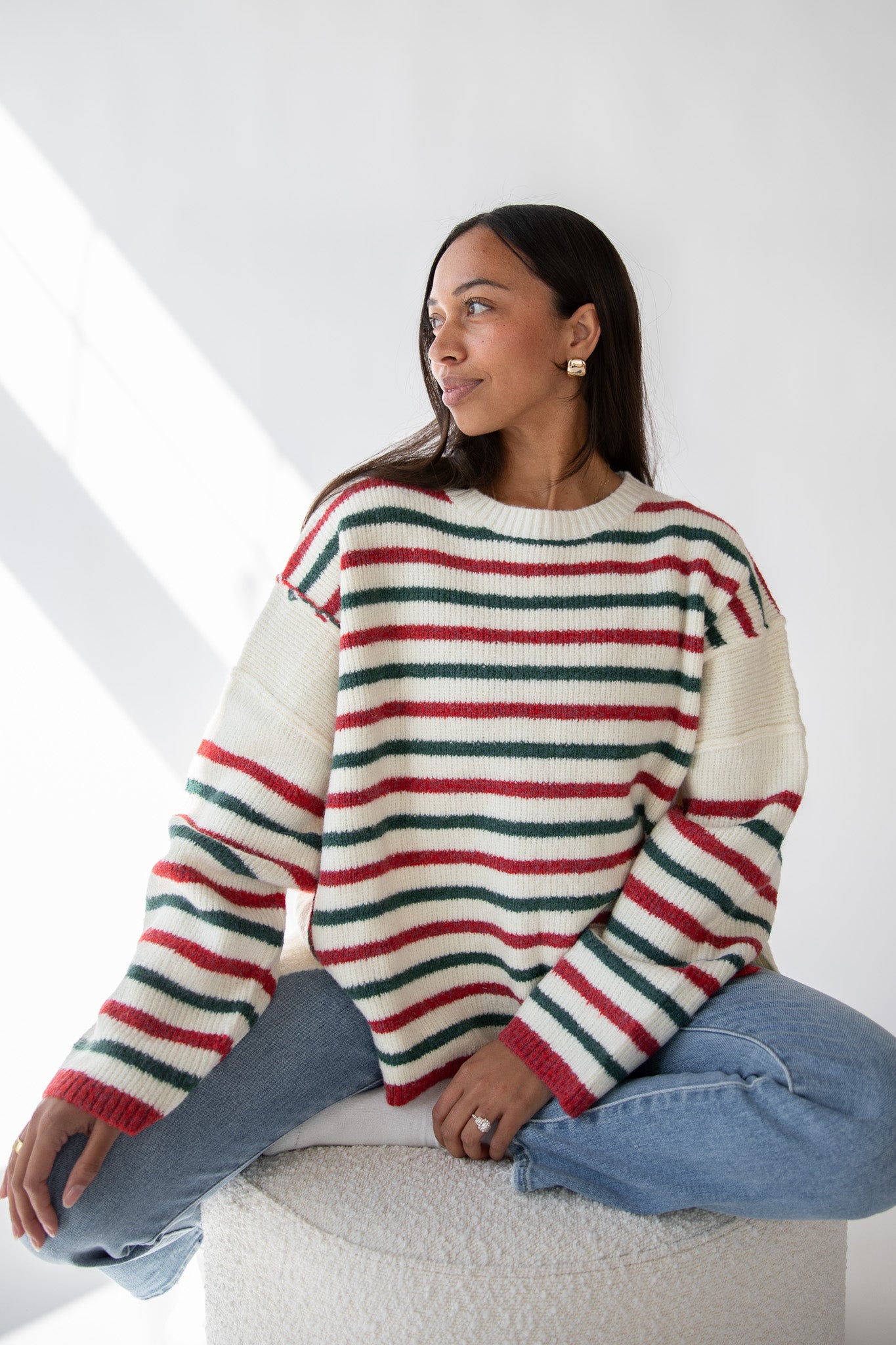 HOLIDAY CHEER STRIPED SWEATER