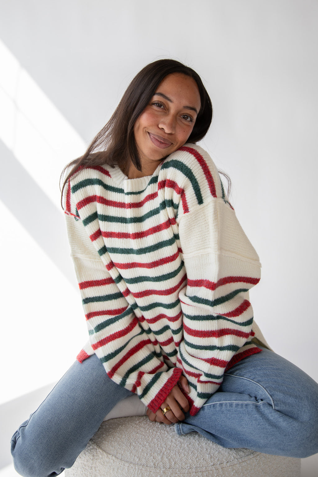HOLIDAY CHEER STRIPED SWEATER