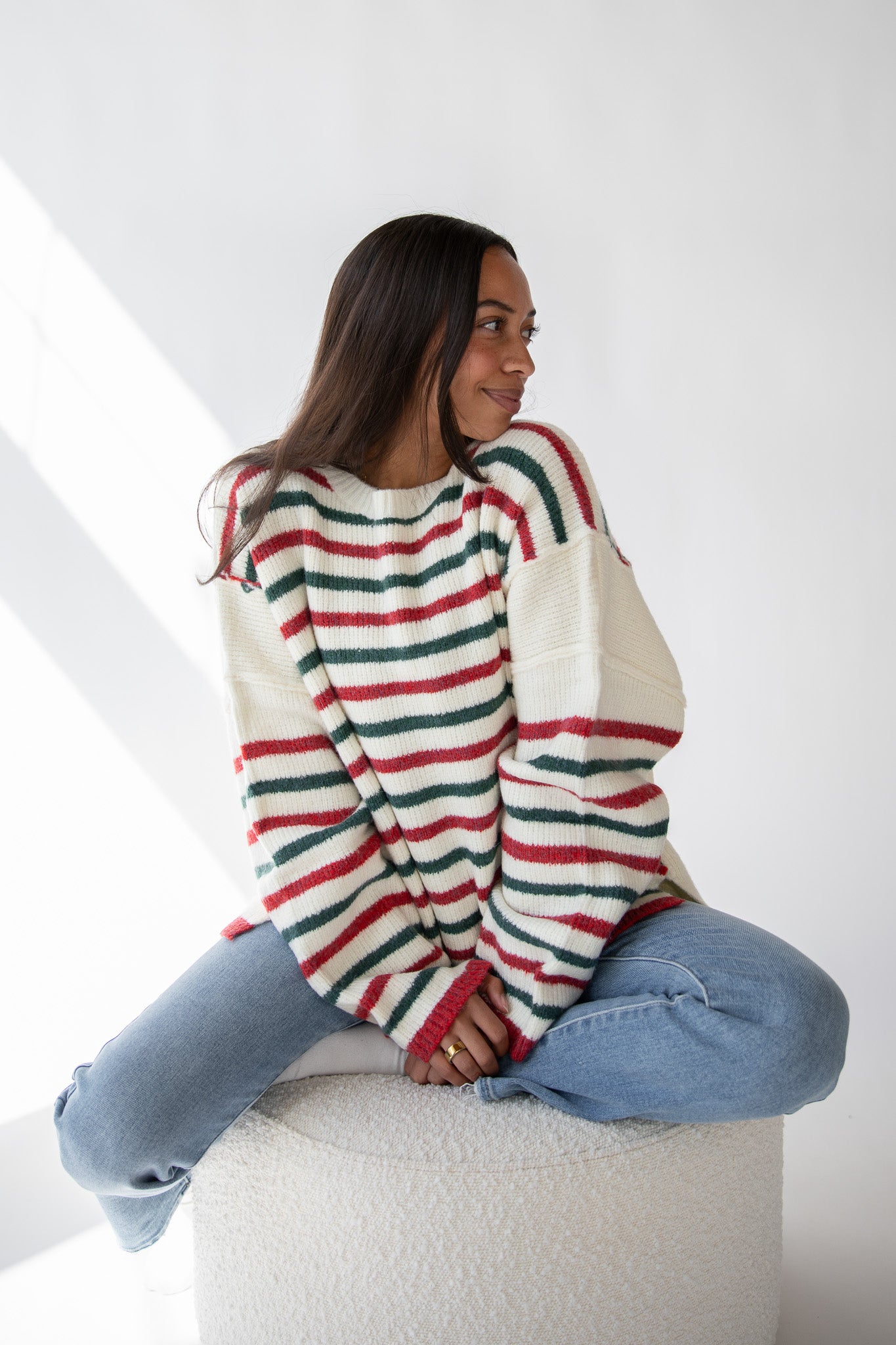 HOLIDAY CHEER STRIPED SWEATER