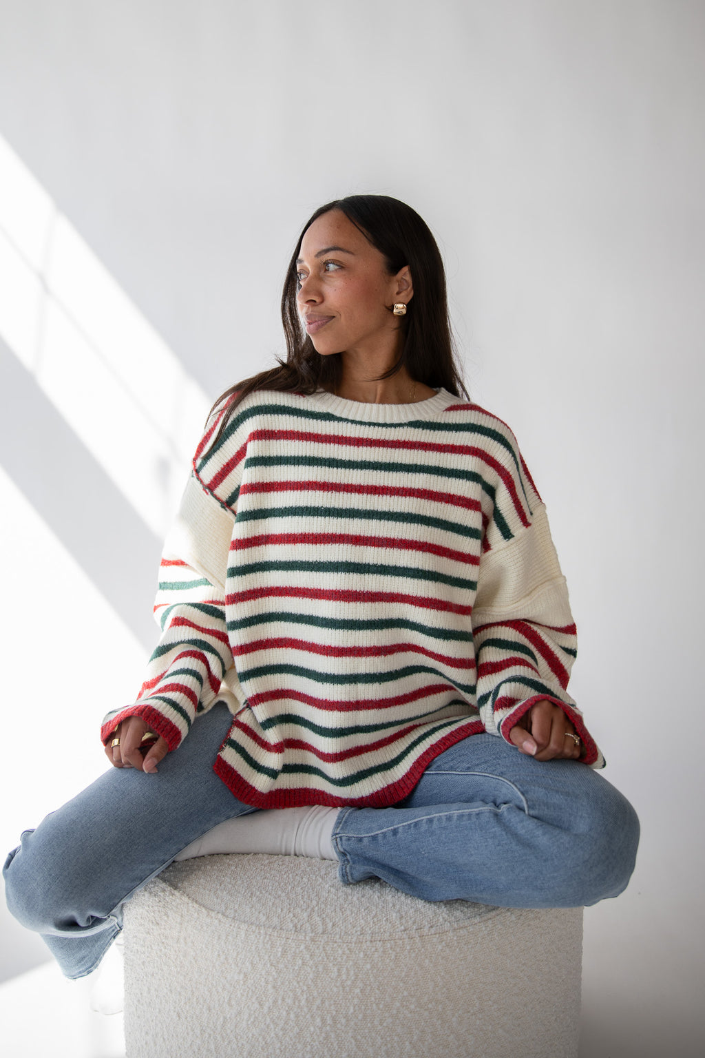 HOLIDAY CHEER STRIPED SWEATER