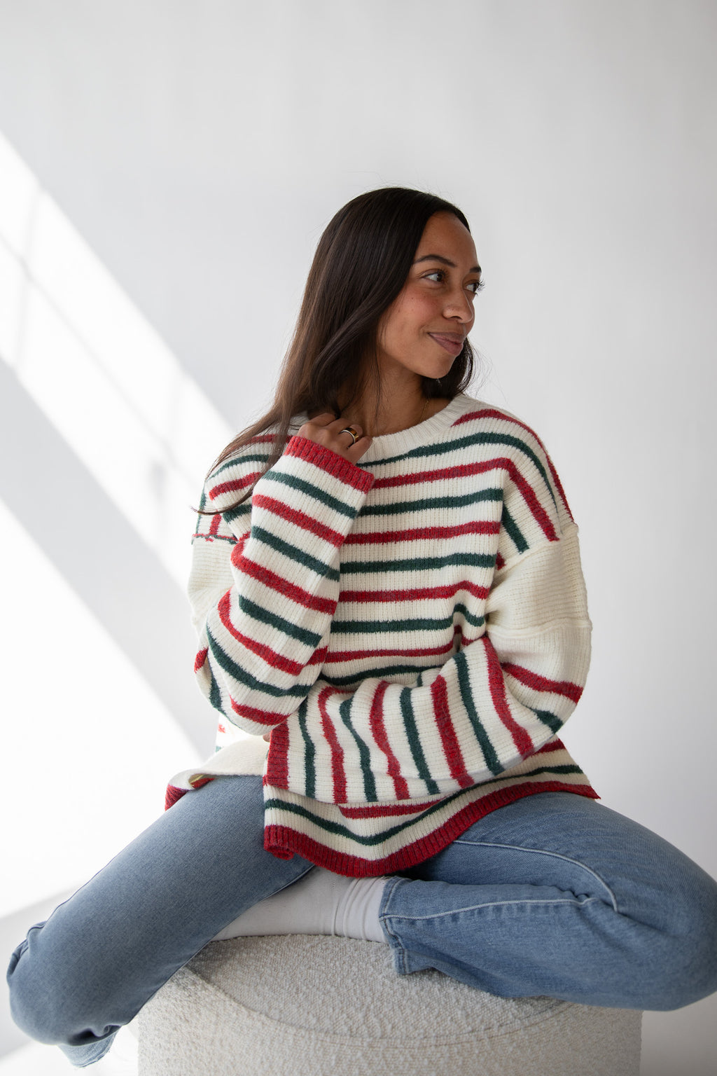 HOLIDAY CHEER STRIPED SWEATER