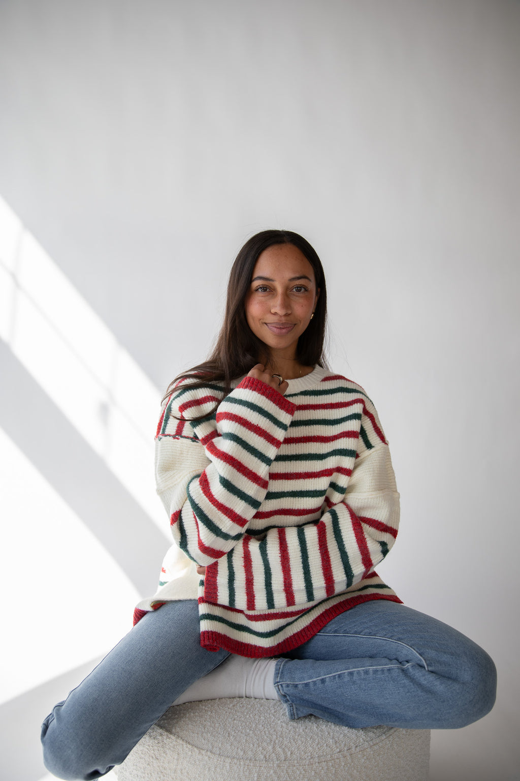 HOLIDAY CHEER STRIPED SWEATER