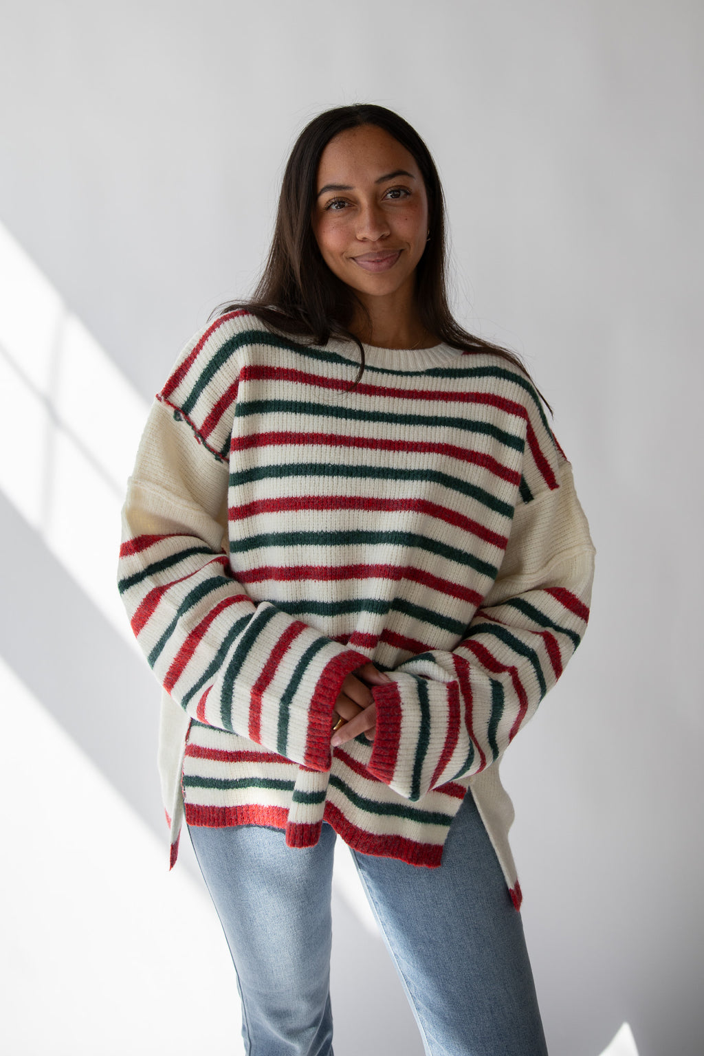 HOLIDAY CHEER STRIPED SWEATER