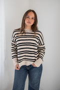 INDY SEAM DETAIL STRIPED SWEATER