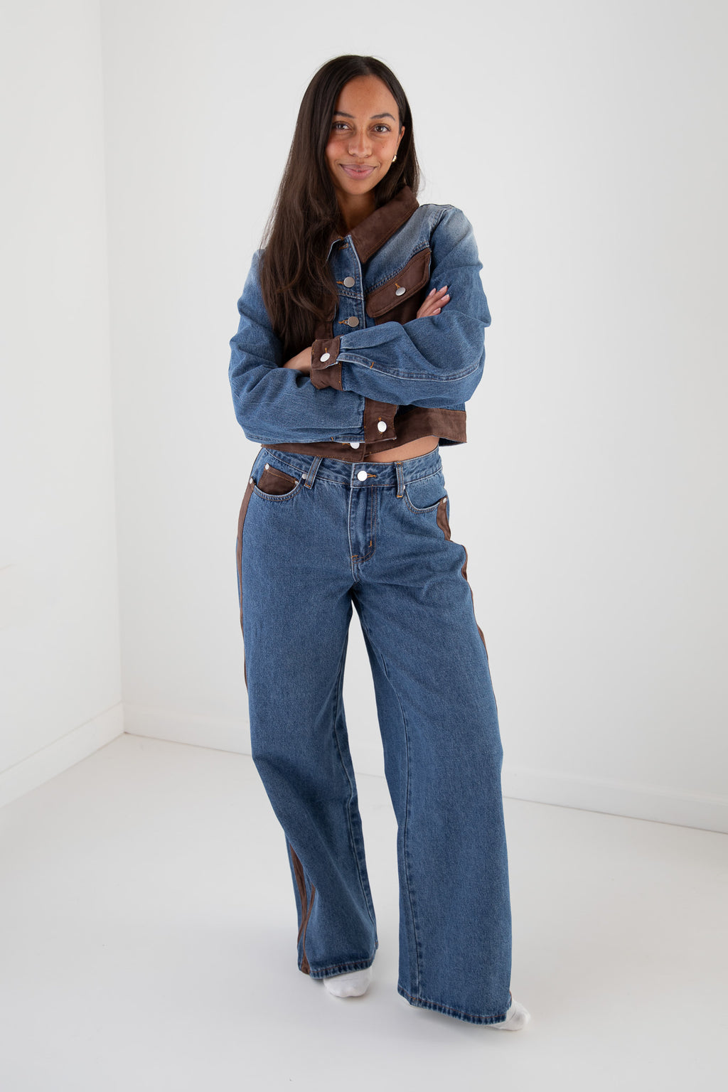 GOOD LUCK SUEDE + DENIM JACKET