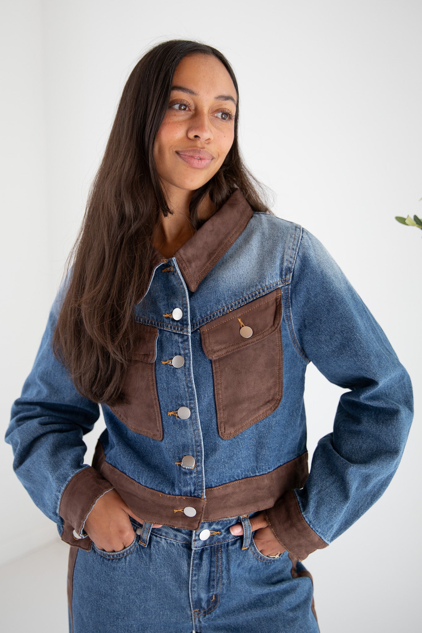 GOOD LUCK SUEDE + DENIM JACKET