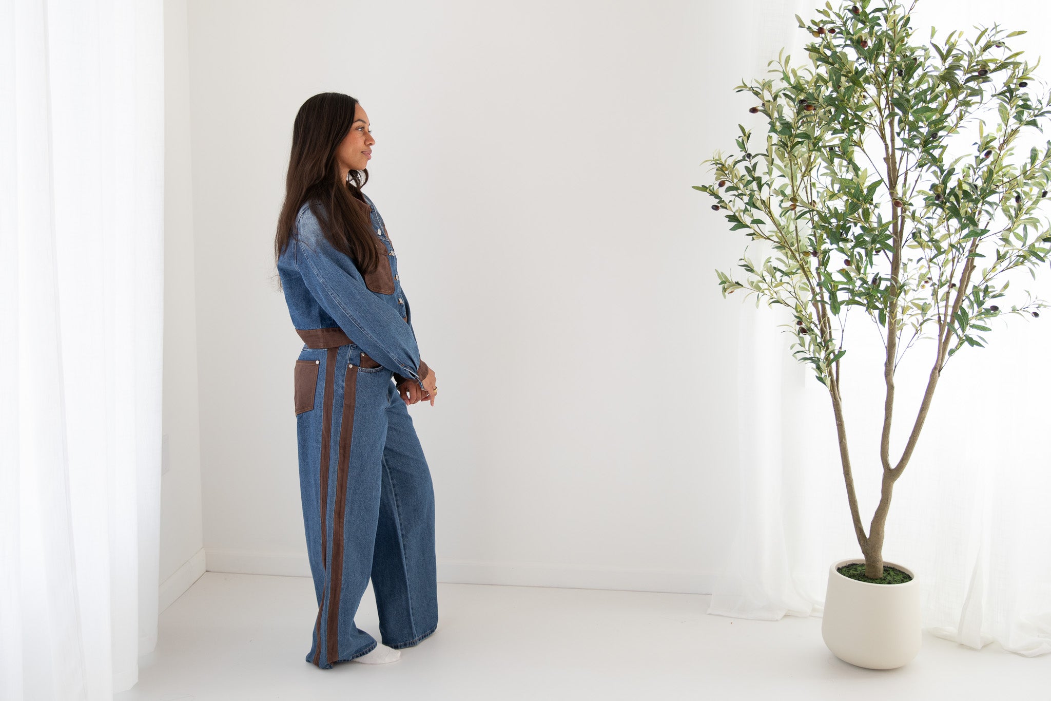 GOOD LUCK SUEDE + DENIM JACKET