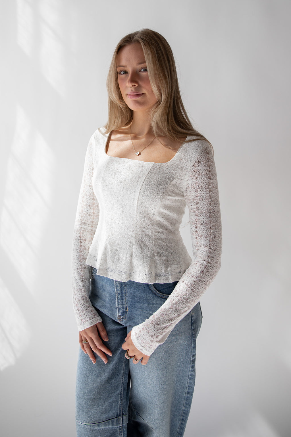 LIZZIE LACE PEPLUM TOP