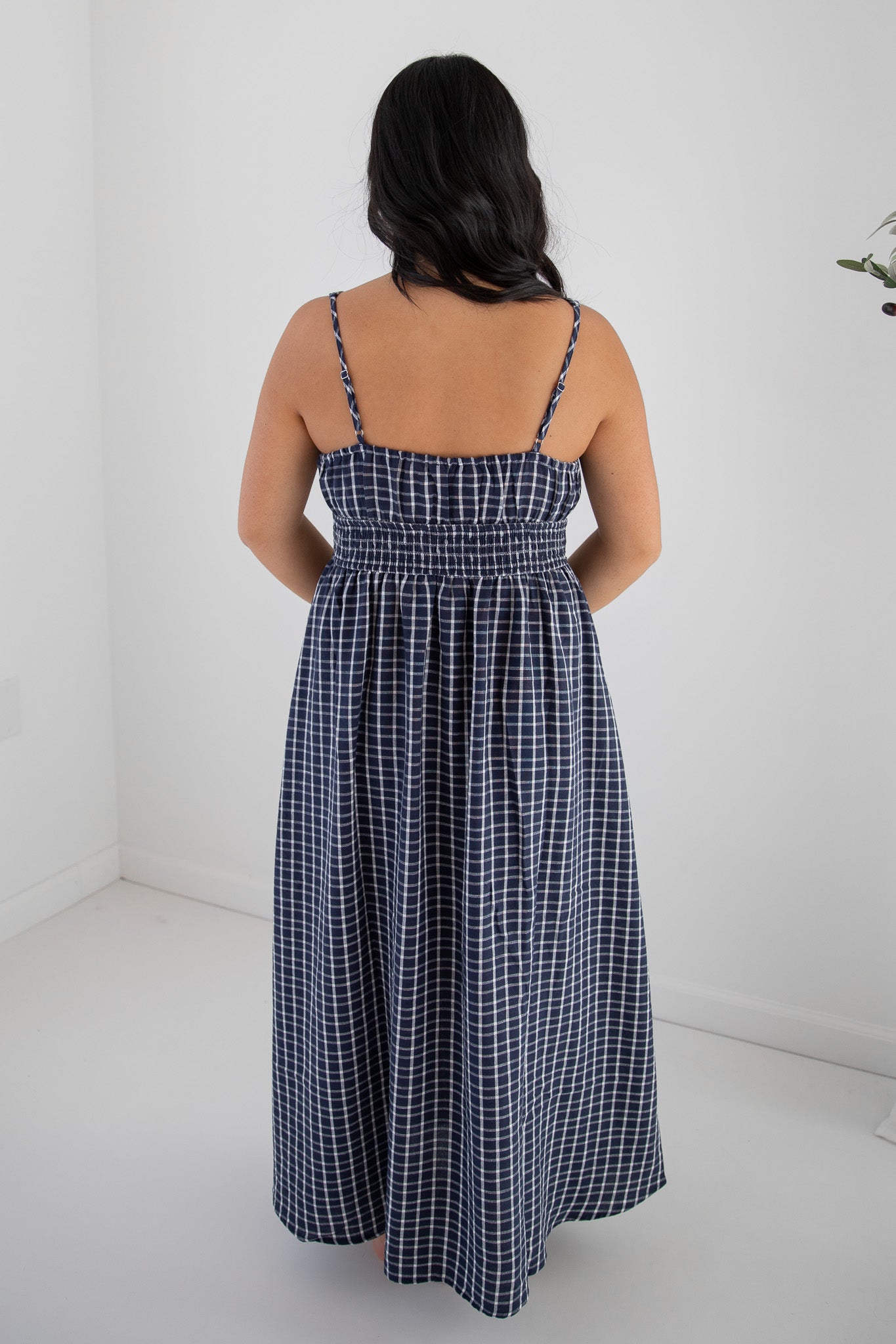 LIZZY PLAID MIDI DRESS