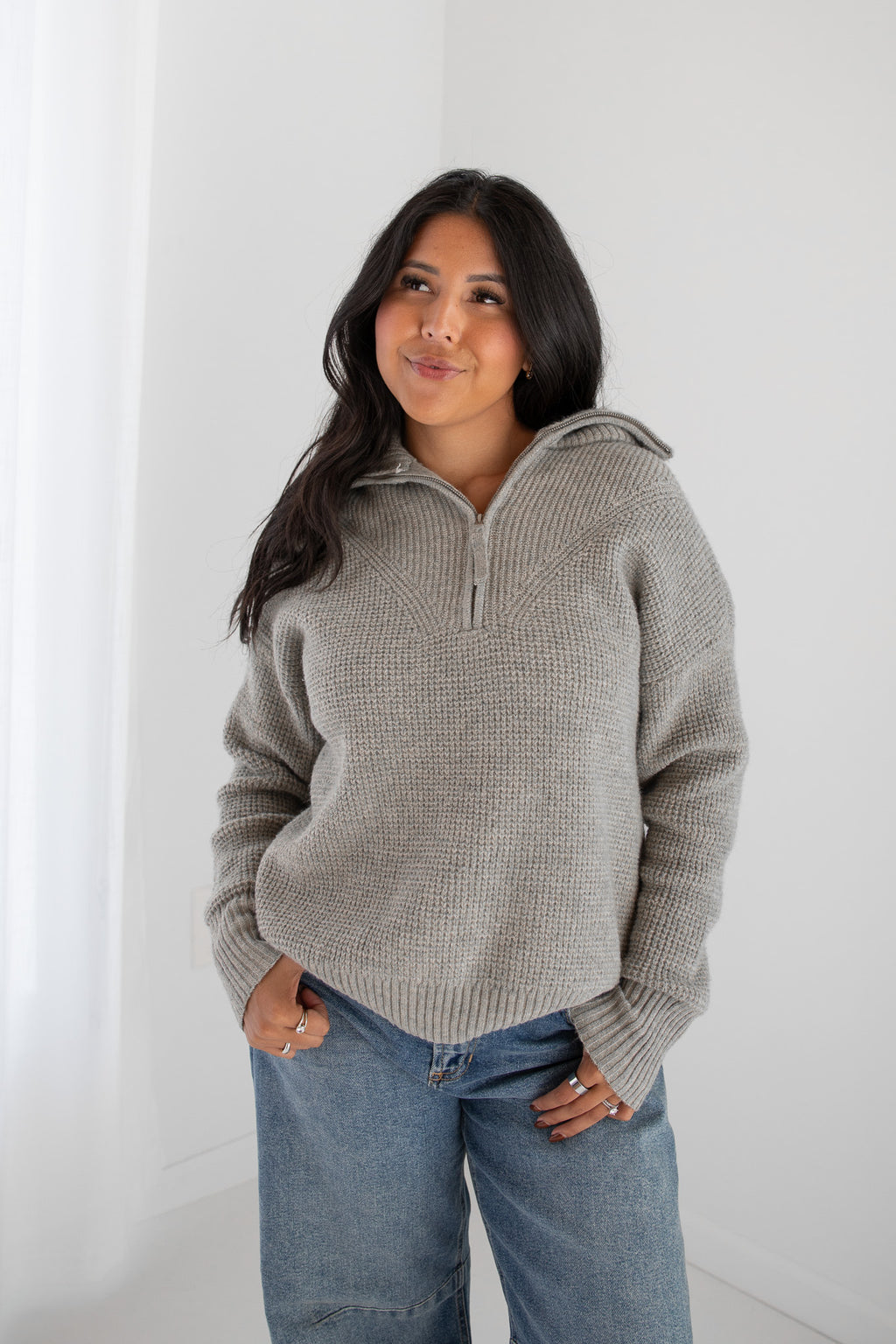 DRIFTWOOD HALF ZIP SWEATER