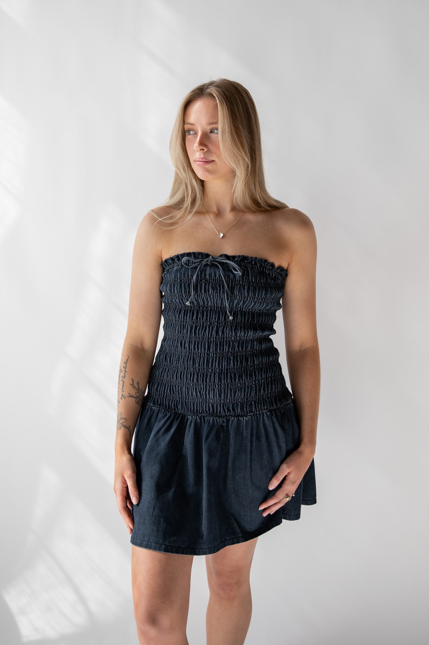 WILLOW DENIM MINI DRESS