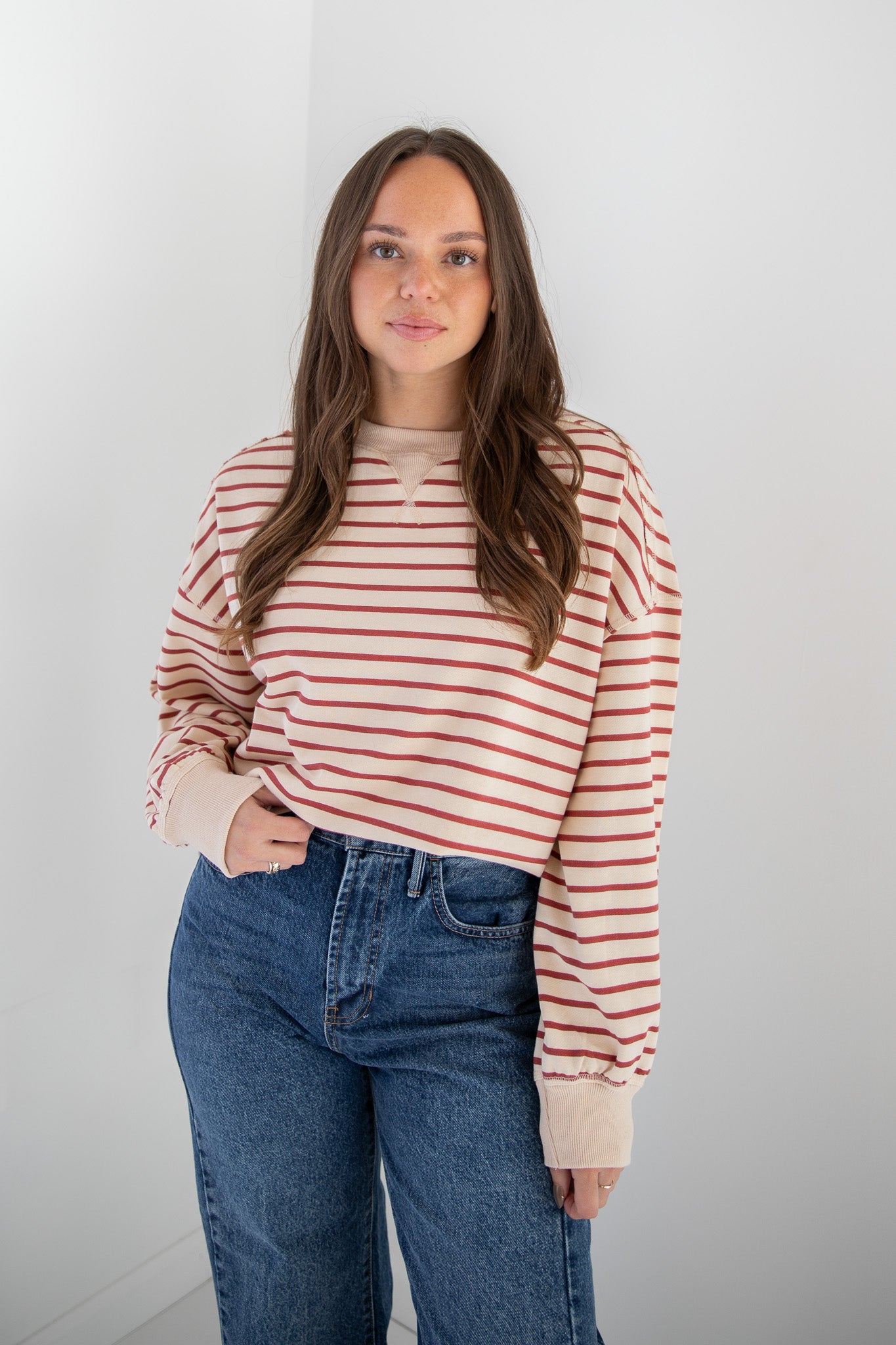 MAUDE STRIPED CREWNECK