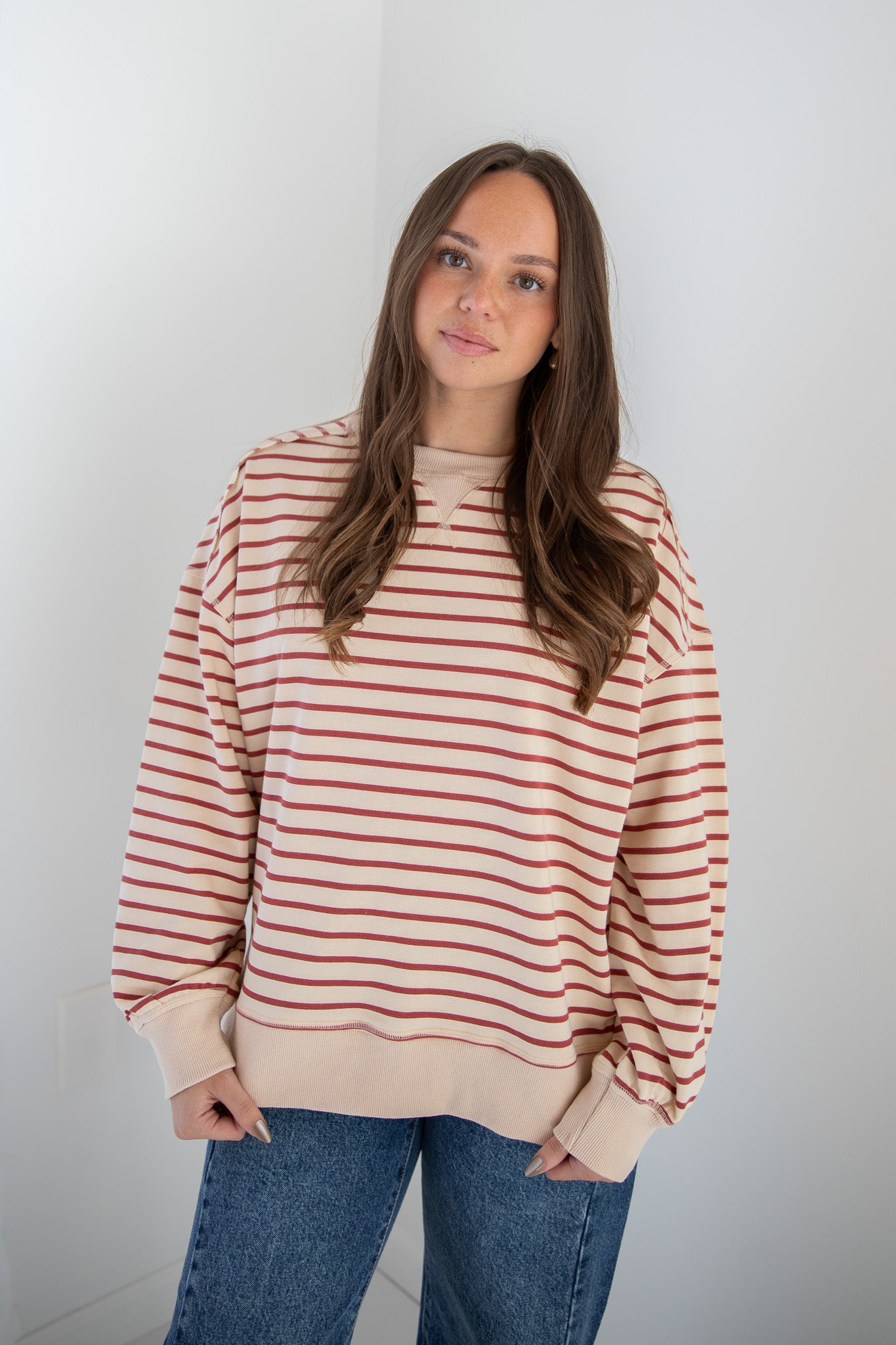 MAUDE STRIPED CREWNECK