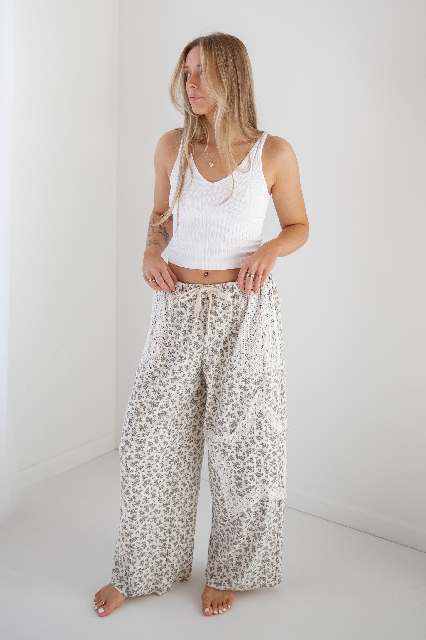EARL GREY WIDE LEG SWEATPANT