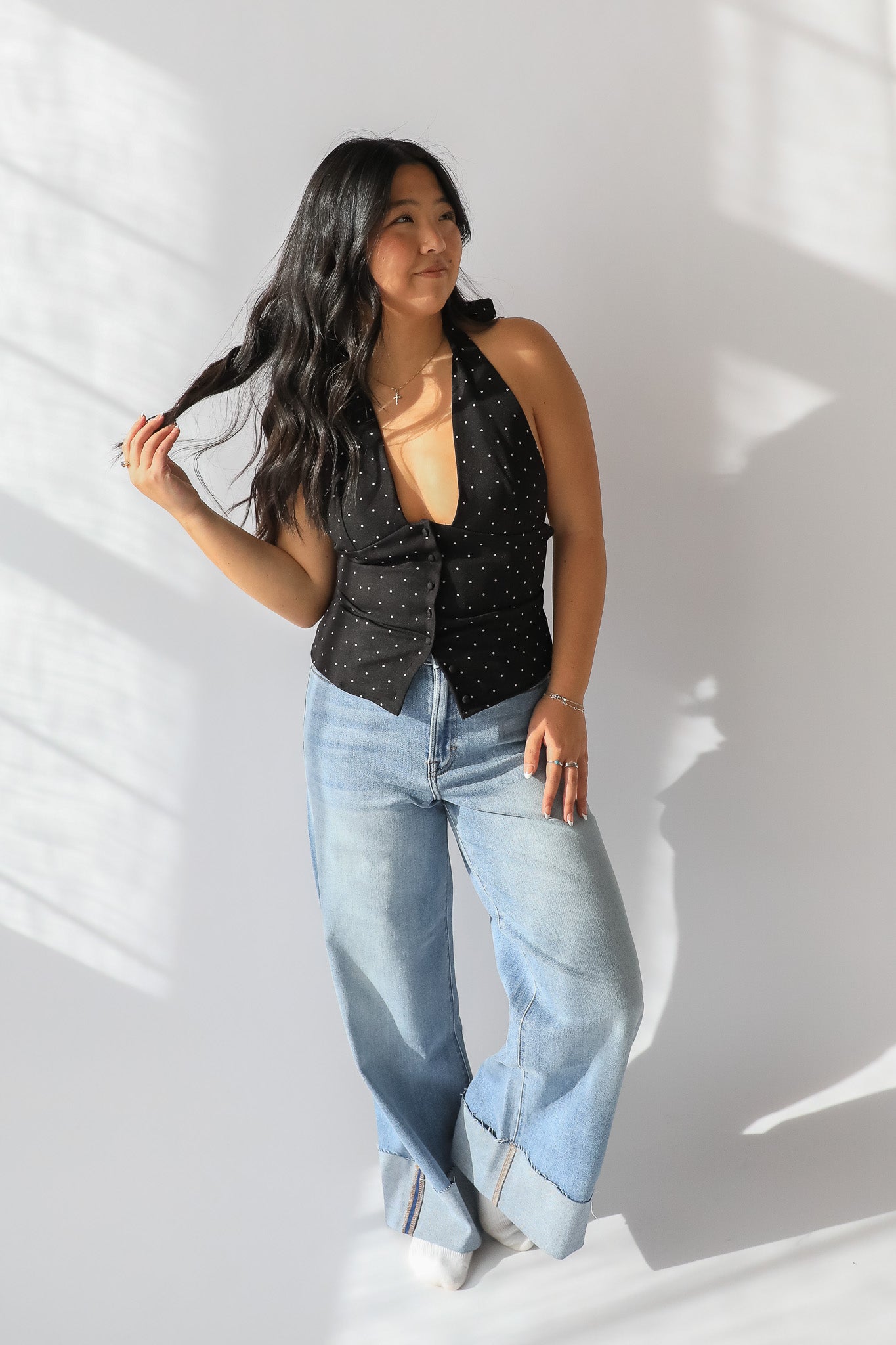 ISABEL POLKA DOT HALTER TOP