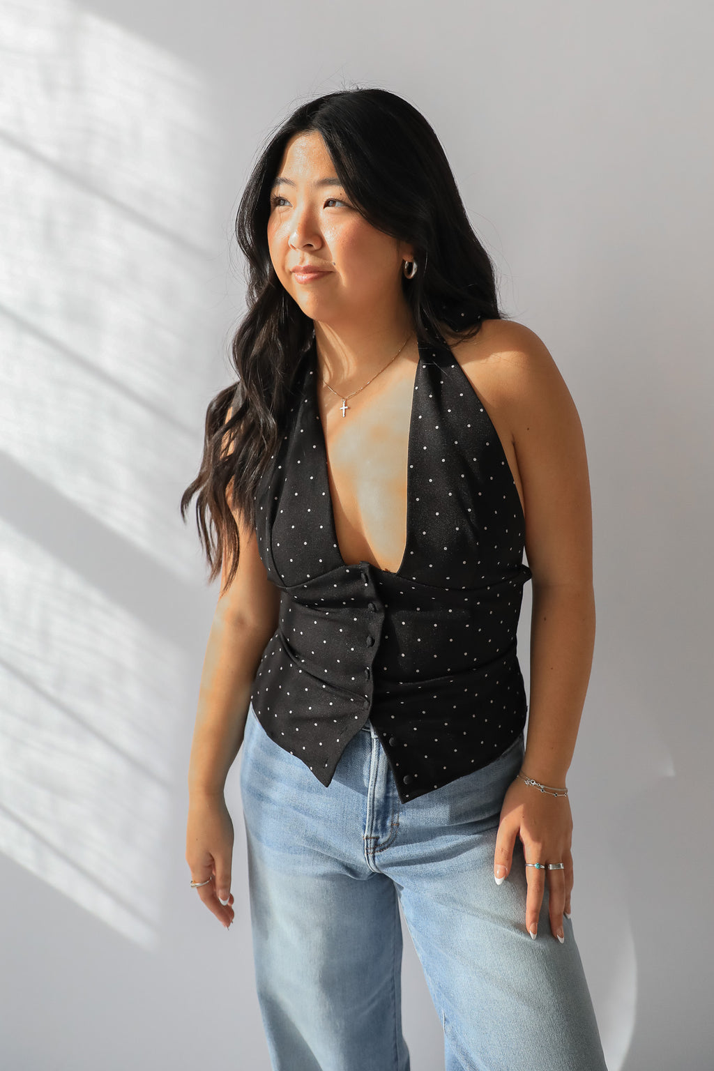 ISABEL POLKA DOT HALTER TOP