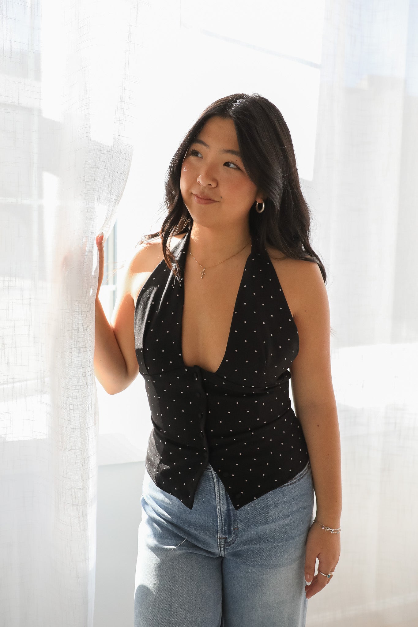 ISABEL POLKA DOT HALTER TOP