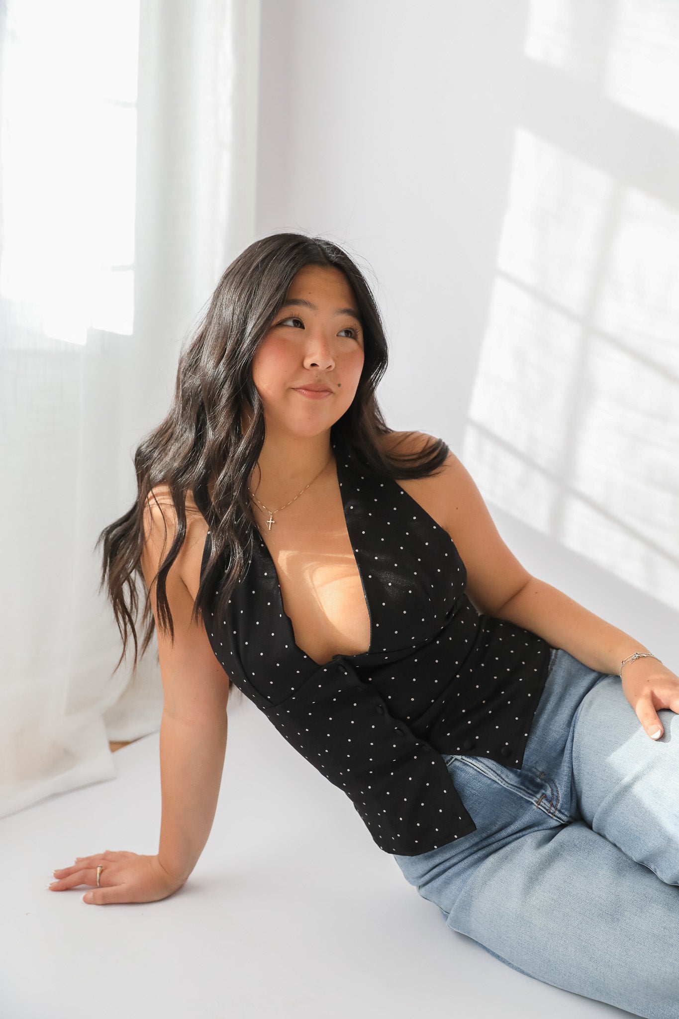 ISABEL POLKA DOT HALTER TOP
