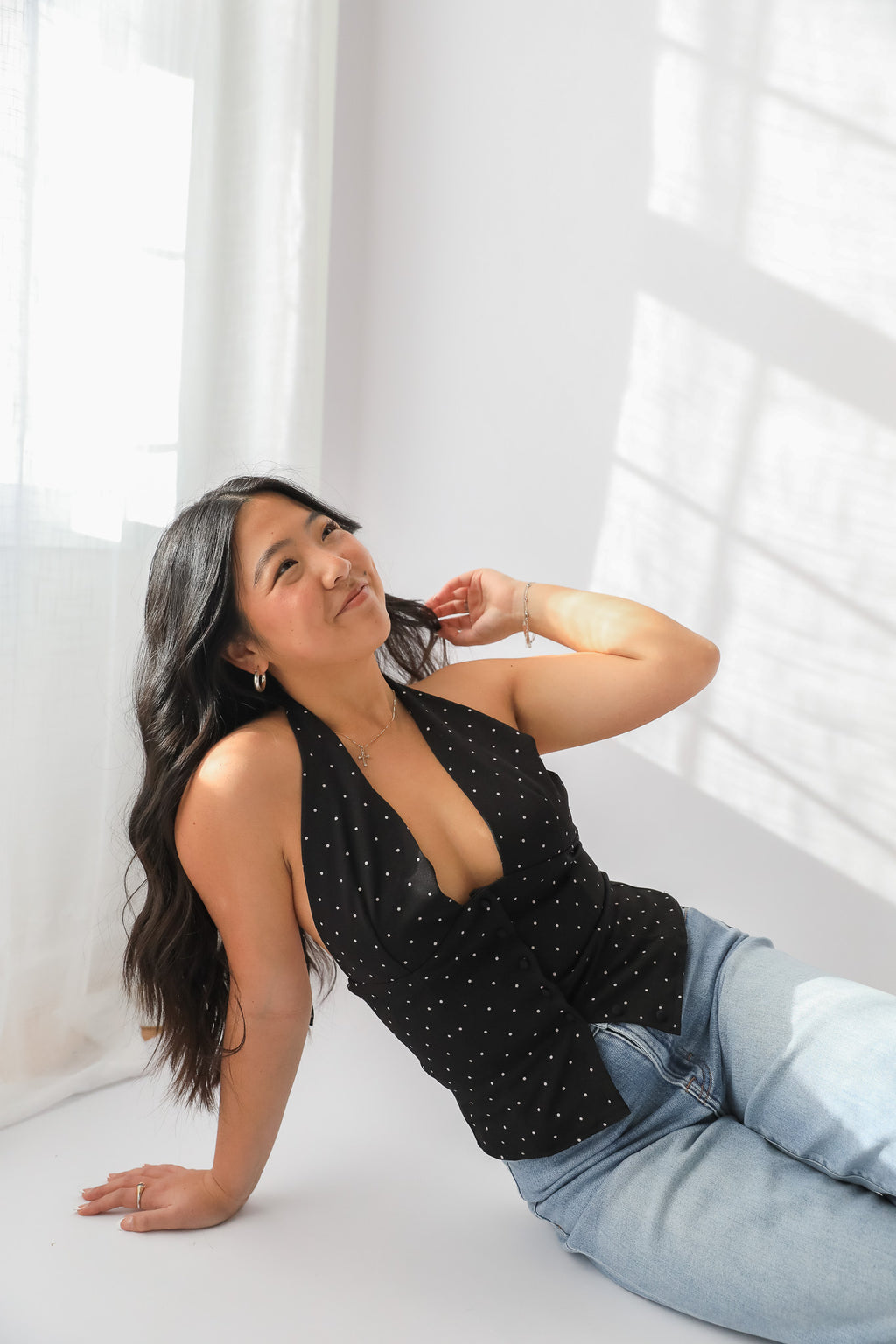 ISABEL POLKA DOT HALTER TOP