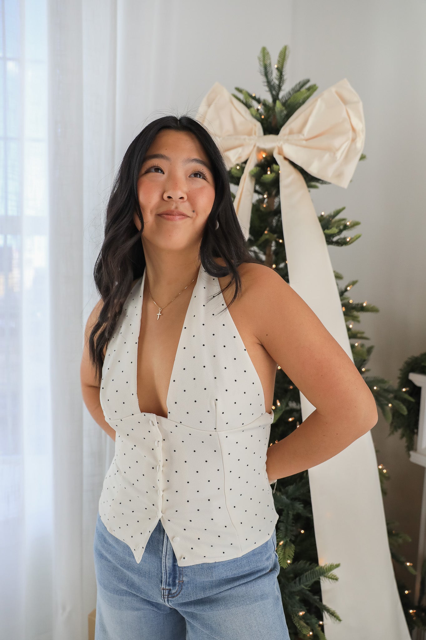 ISABEL POLKA DOT HALTER TOP