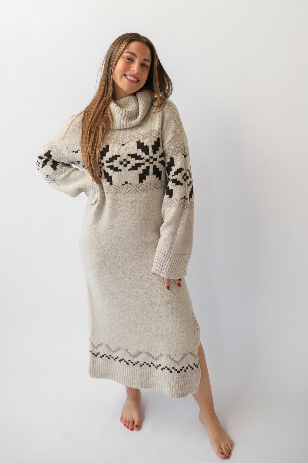 SNOWDRIFT MAXI SWEATER DRESS