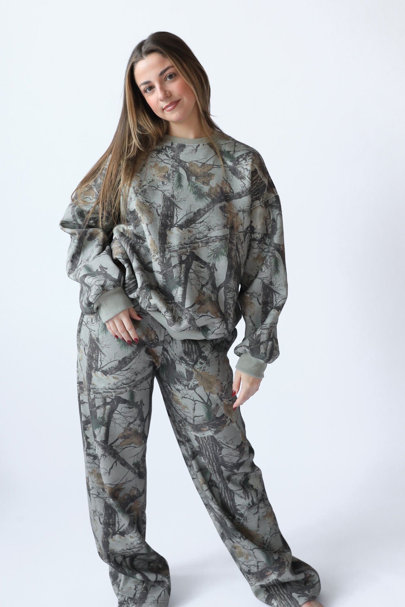 NOLA CAMO WIDE LEG SWEATPANTS