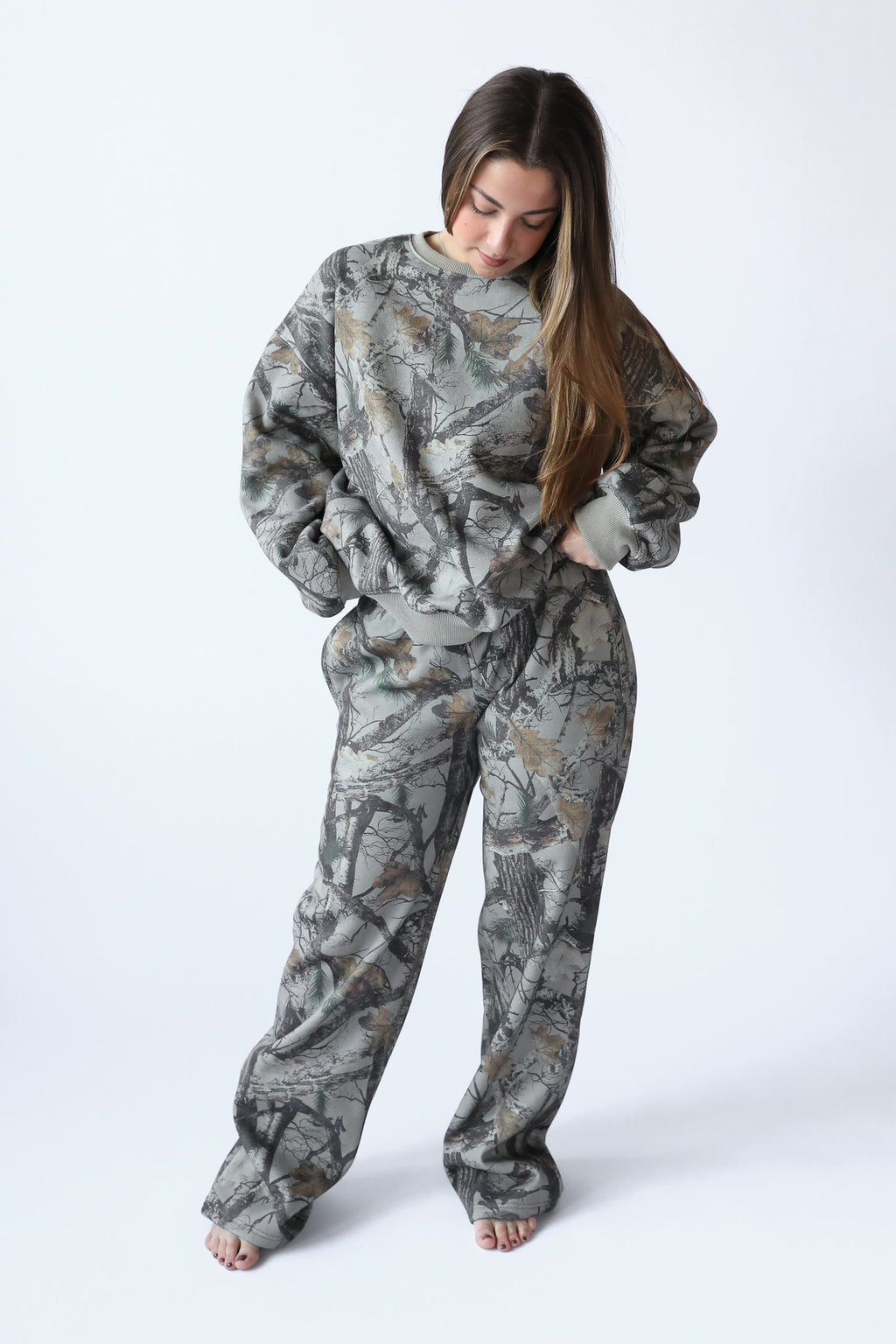 NOLA CAMO WIDE LEG SWEATPANTS