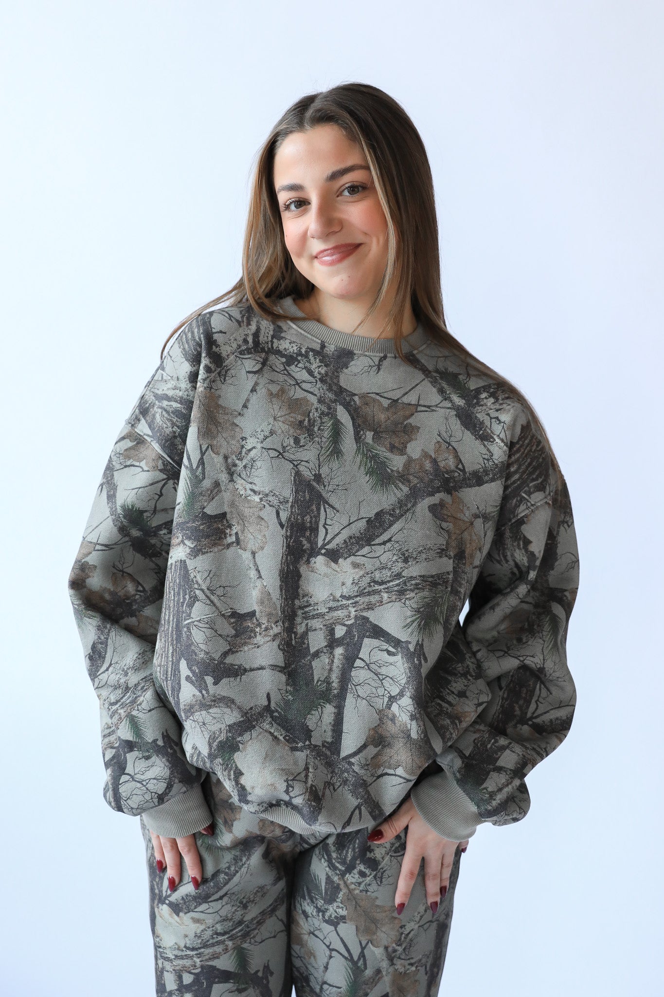 NOLA CAMO WIDE LEG SWEATPANTS