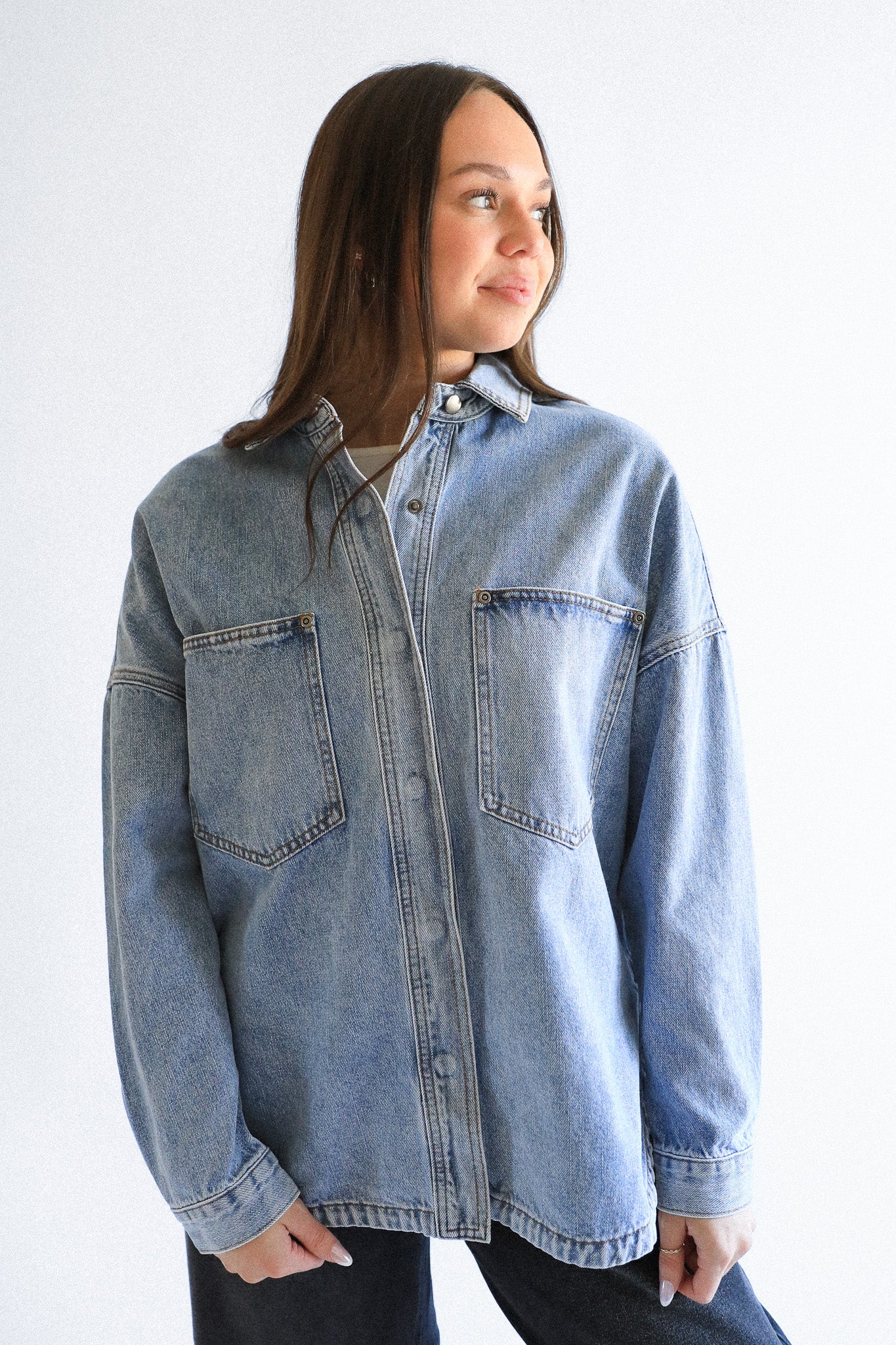 PIA SNAP BUTTON DENIM JACKET – Ivy Moon