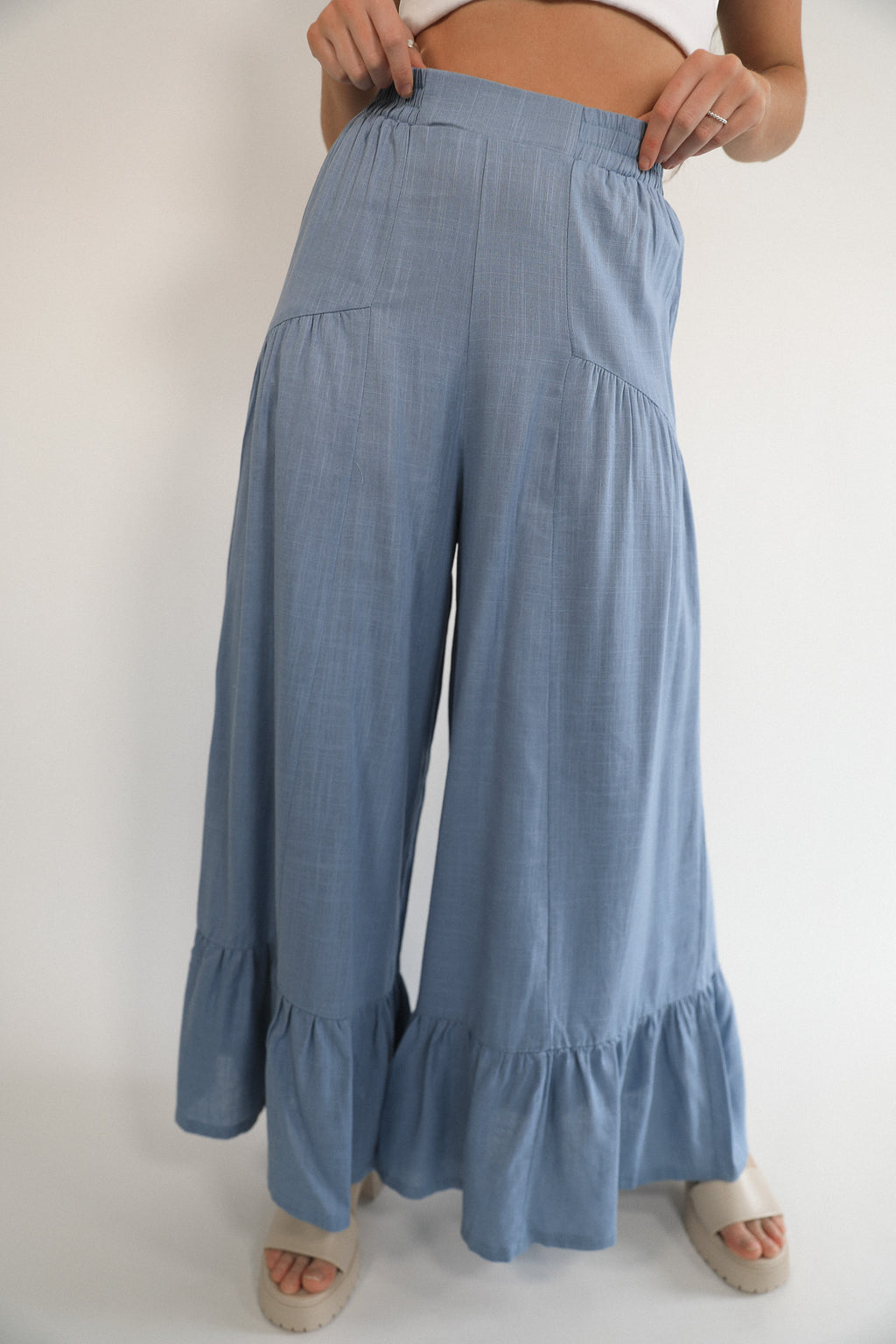 WIDE LEG LINEN SHIFT PANT