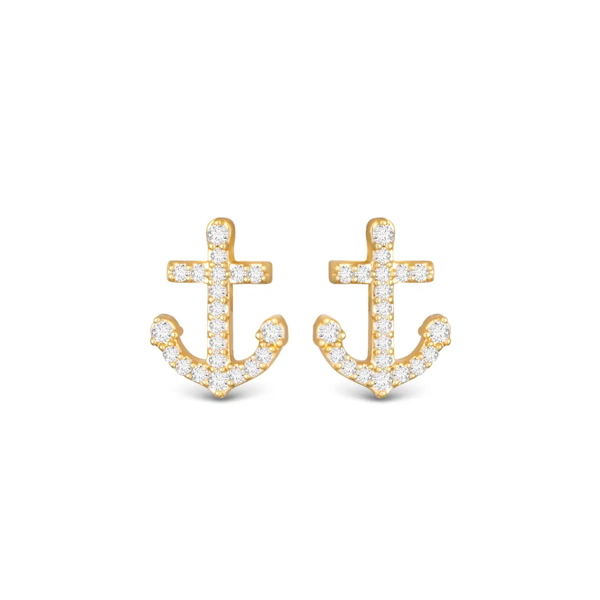 GOLD ANCHOR EARRINGS
