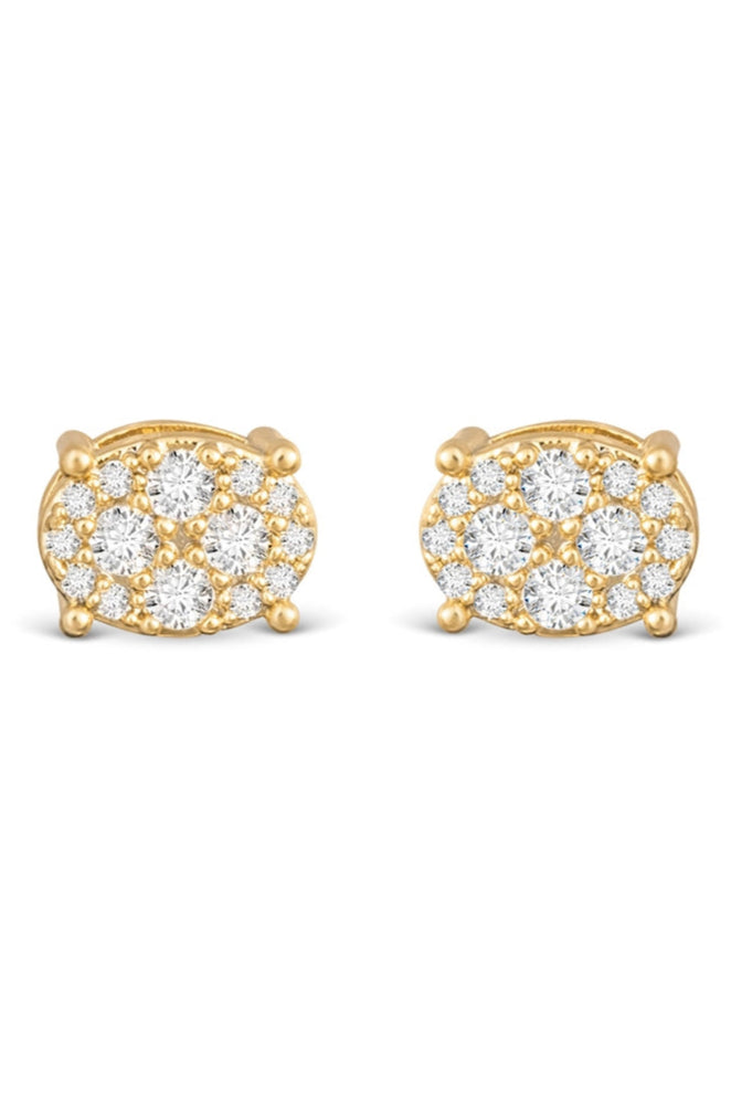 CZ OVAL STUD EARRING