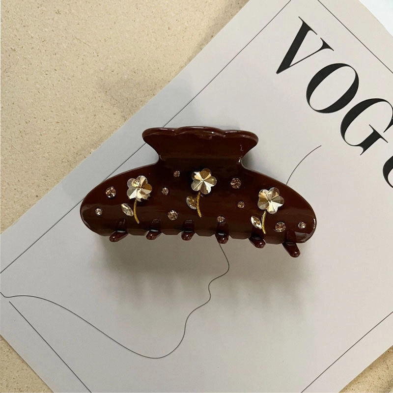 FLOWER RHINESTONE HAIR CLIP