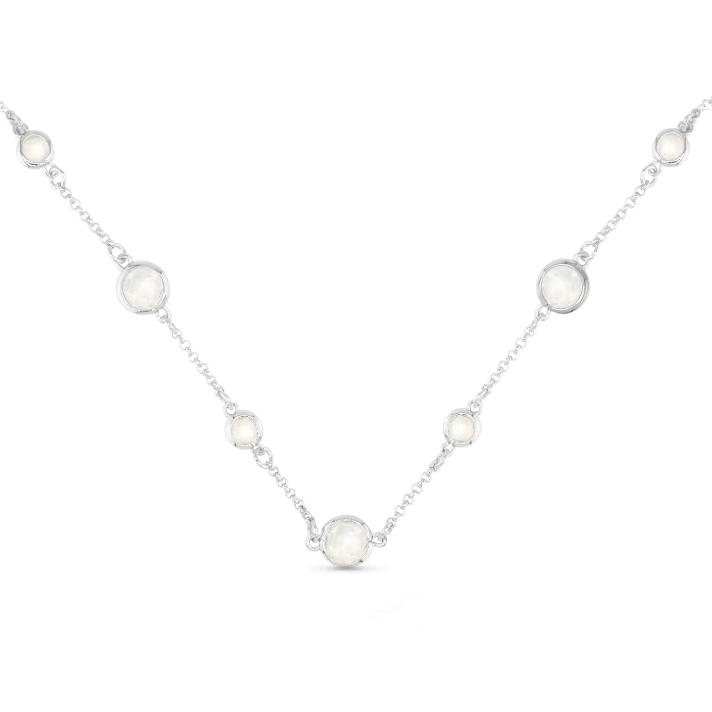 SILVER FACETED CZ NECKLACE