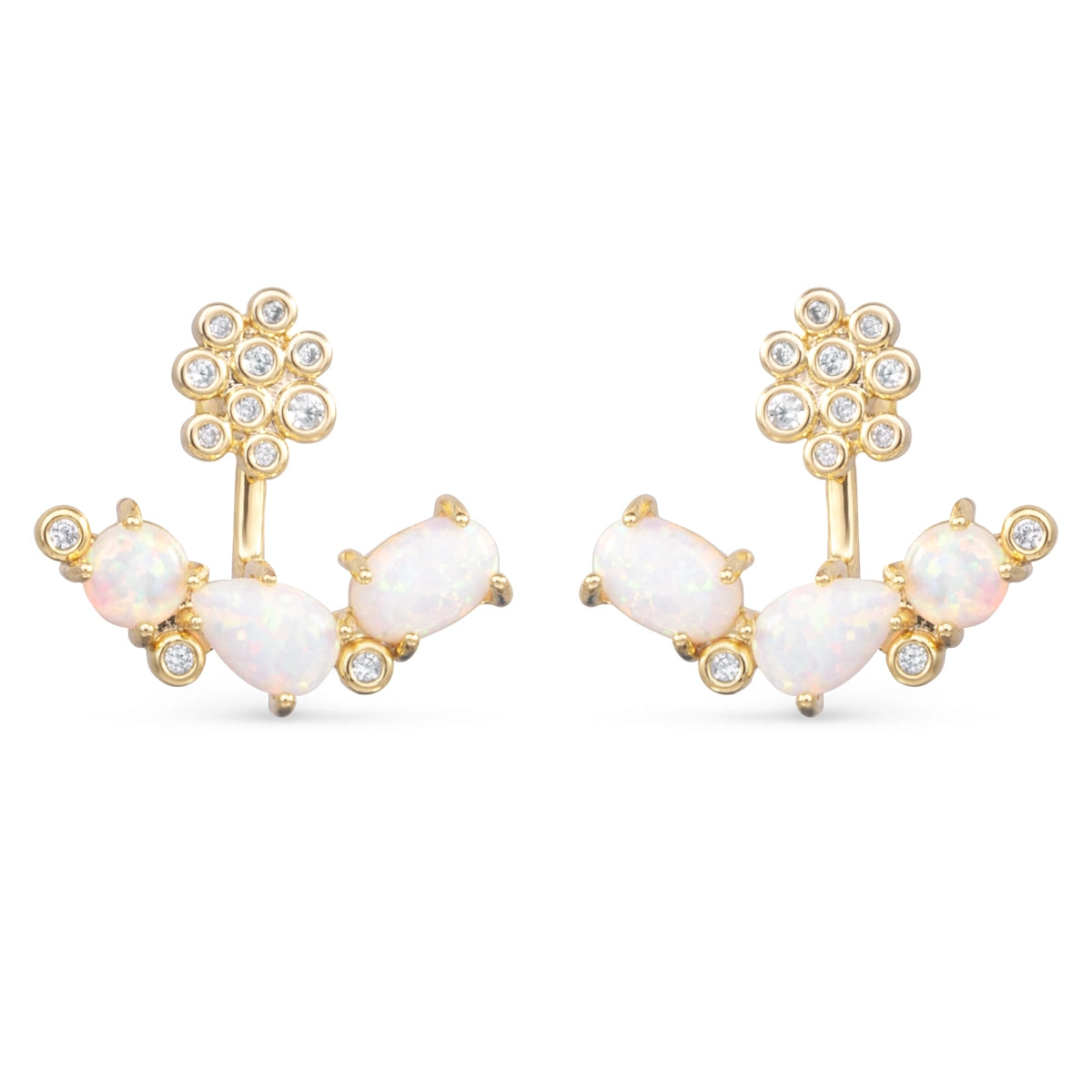 TRIPLE OPAL JACKET EARRINGS