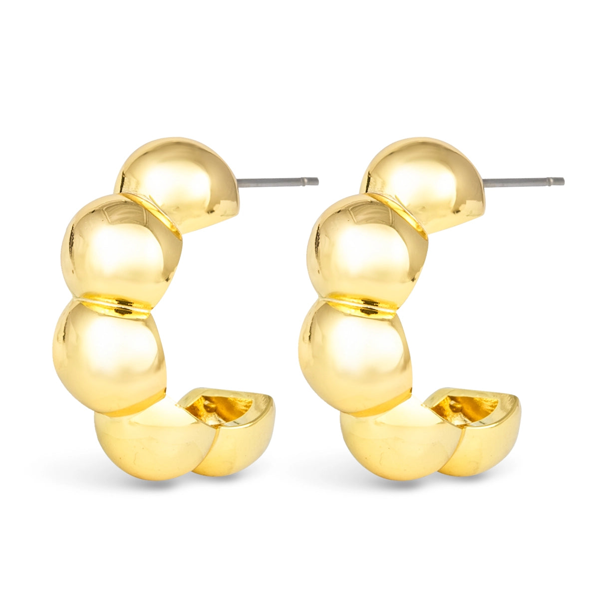 JACQUELINE POLISHED BUBBLE HOOPS