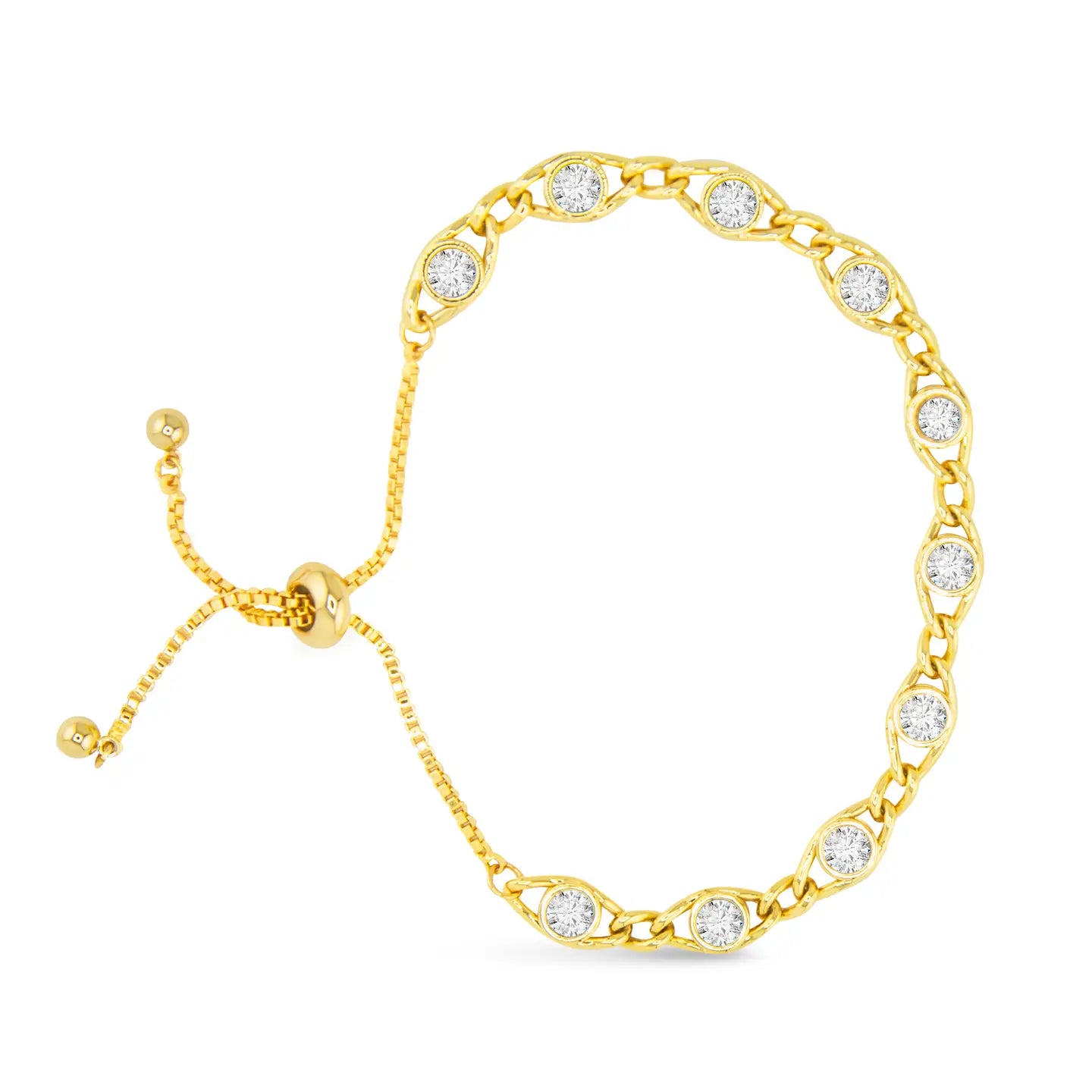 GOLD CLEAR CZ CORD BRACELET