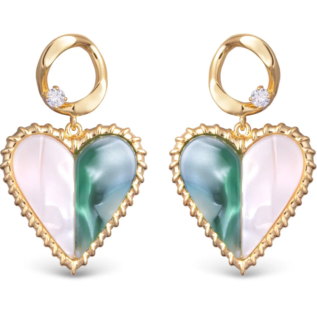 TWO TONED MOTHER OF PEARL EARRINGS