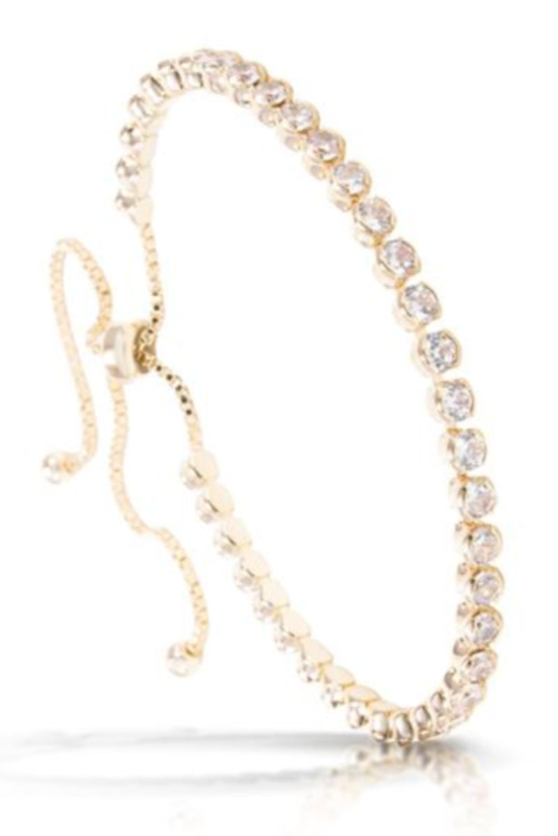 BEZEL PULL CORD BRACELET / GOLD