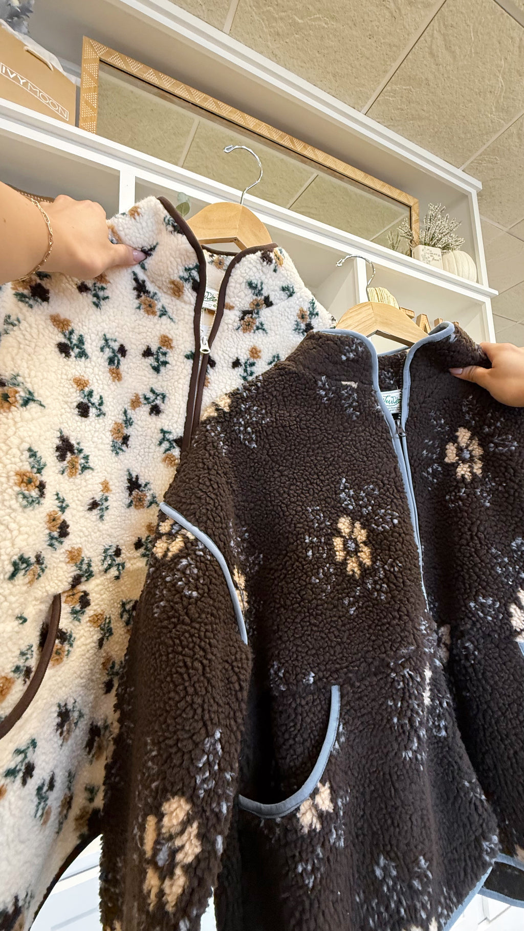 FLORAL SHERPA JACKET