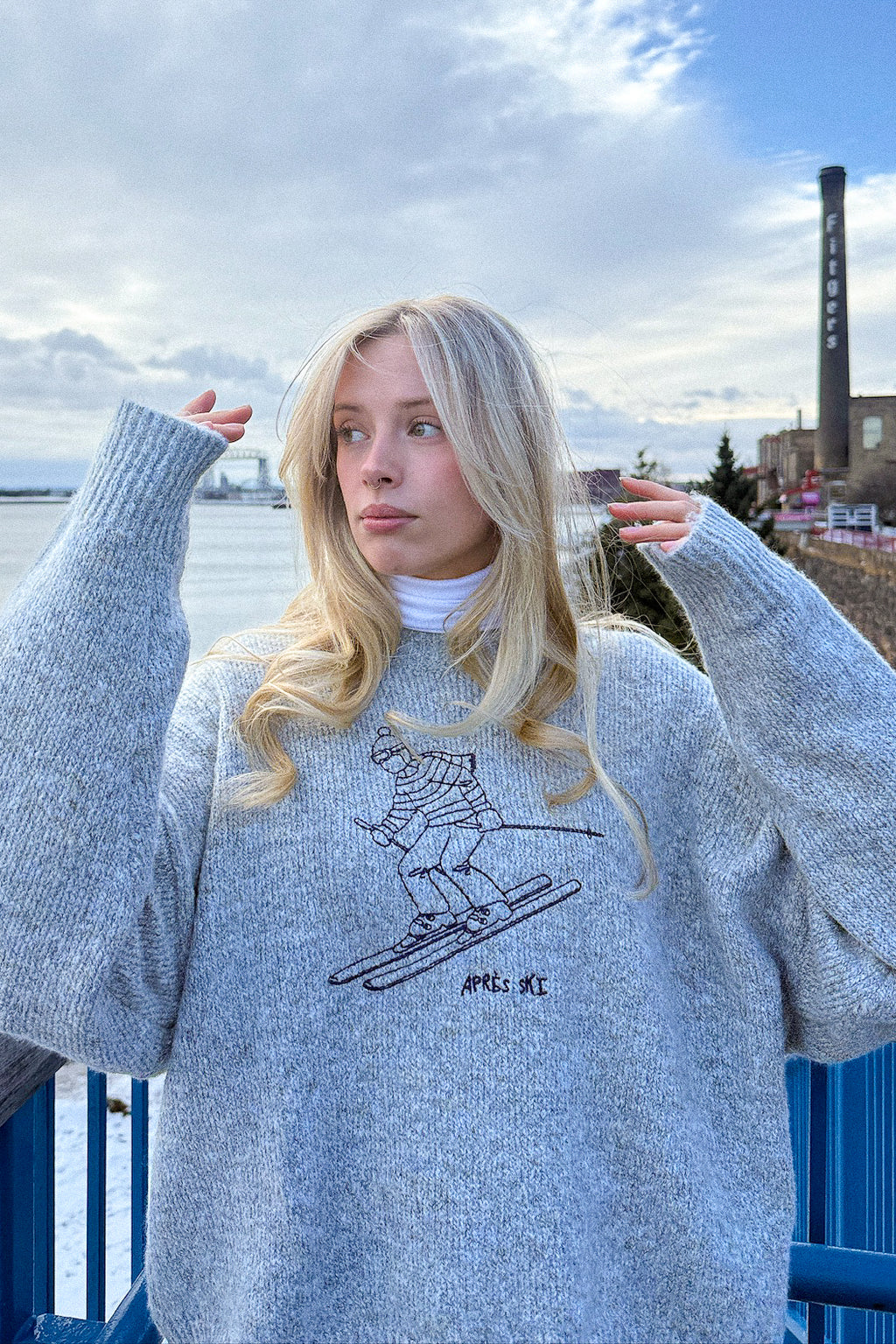 SKIER MARLED YARN SWEATER