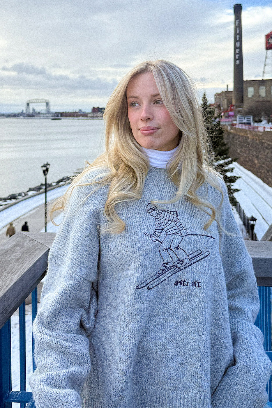 SKIER MARLED YARN SWEATER