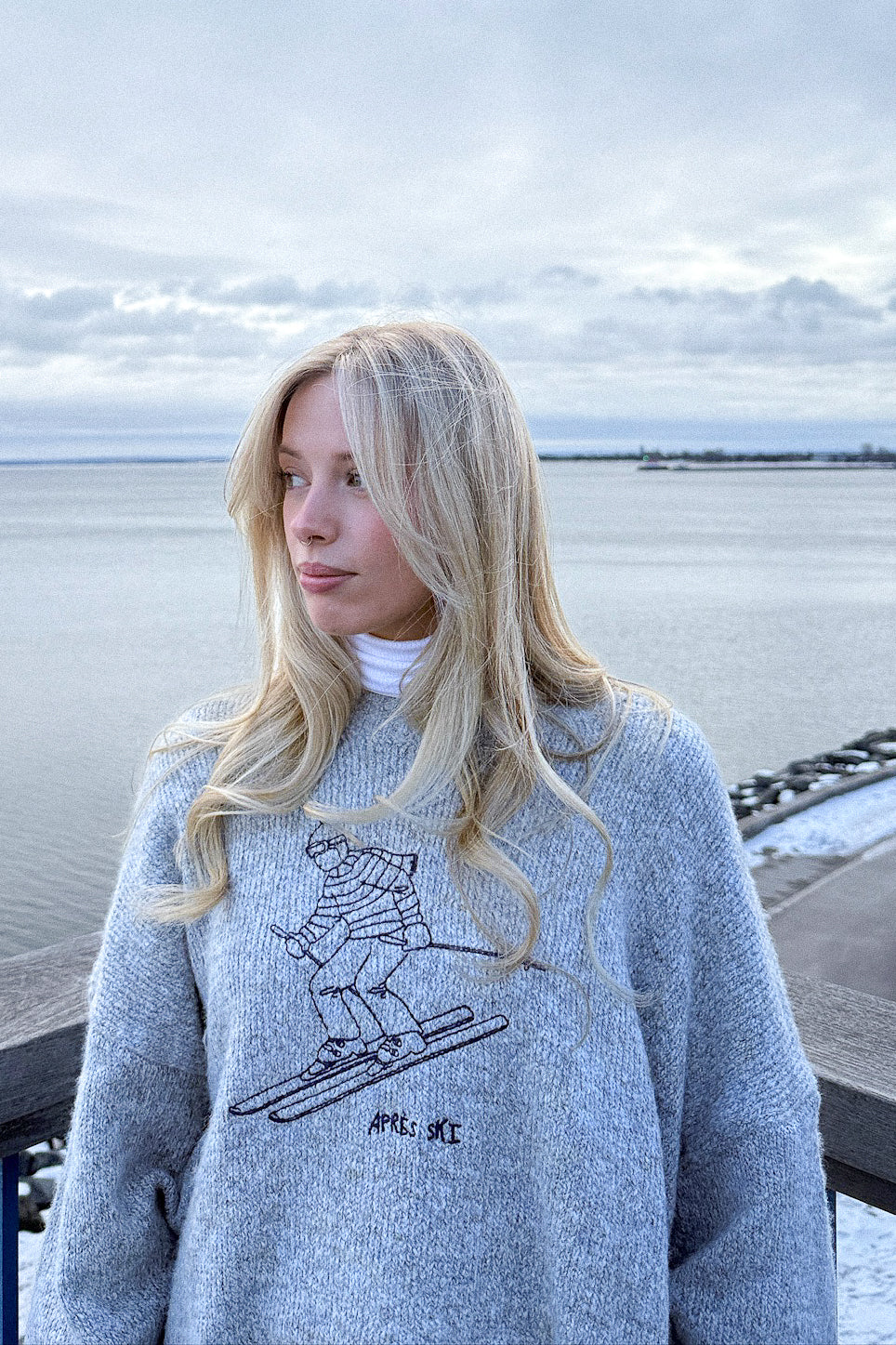 SKIER MARLED YARN SWEATER