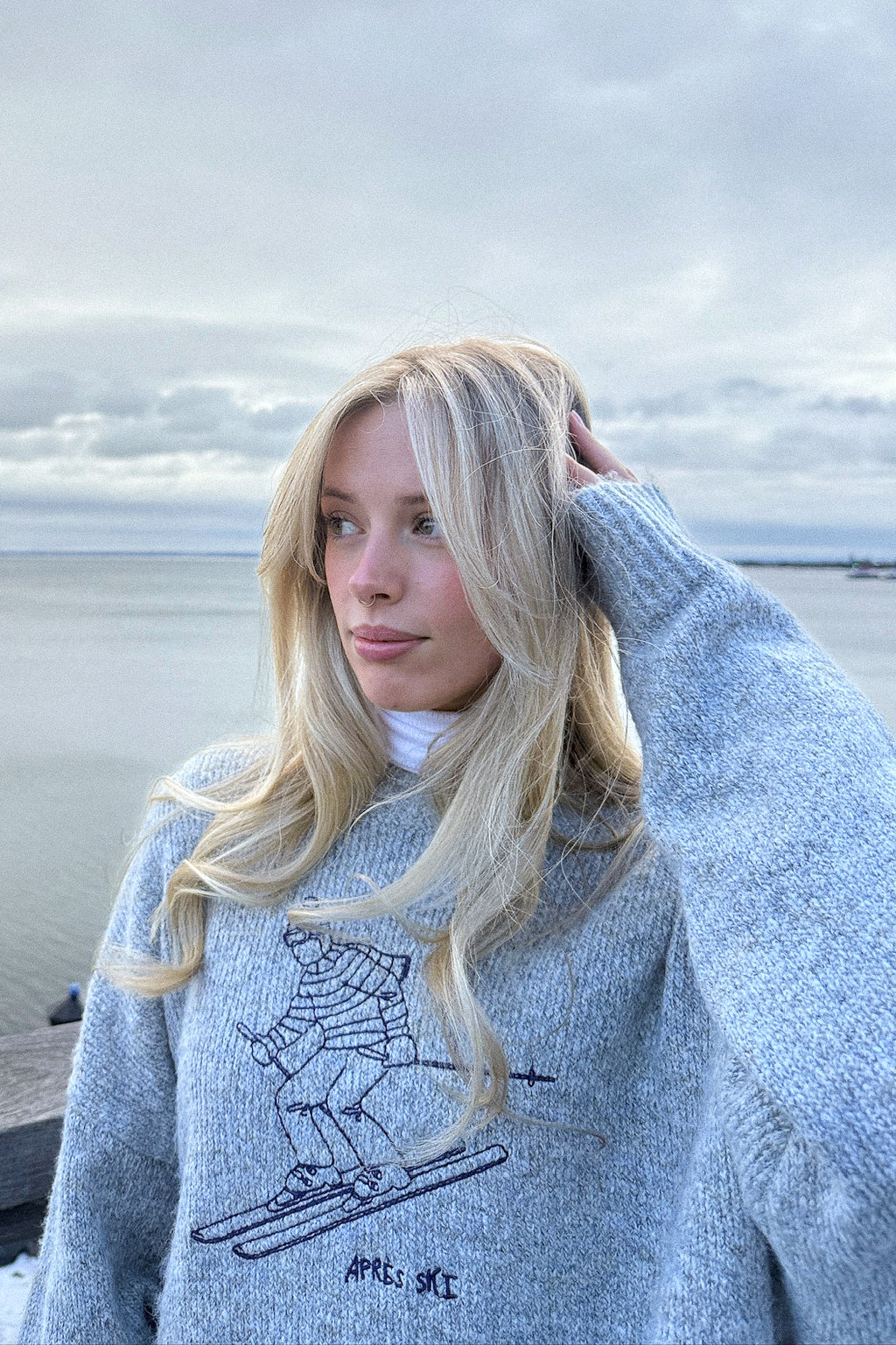 SKIER MARLED YARN SWEATER