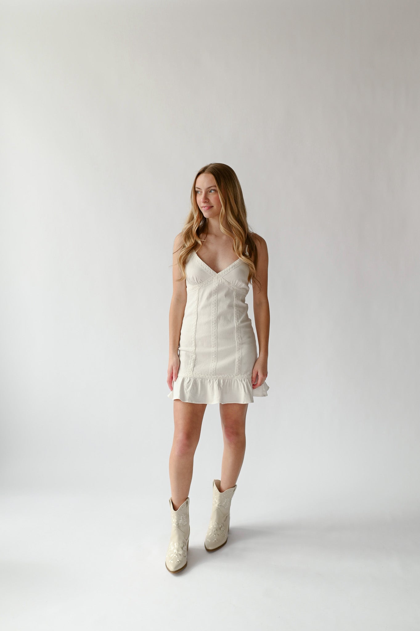 SECRET GARDENS DENIM MINI DRESS