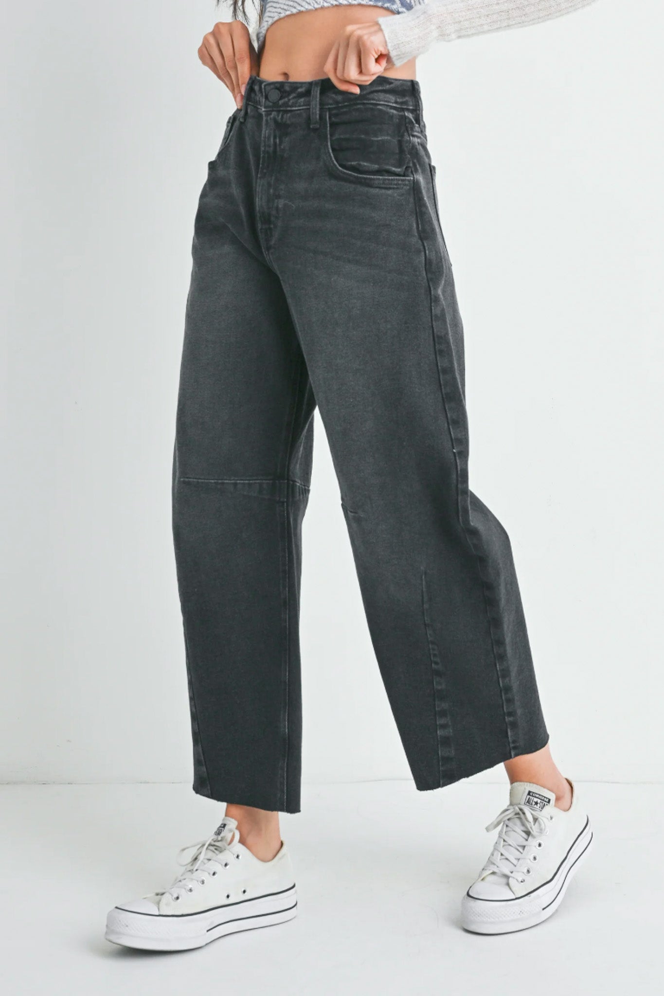 FLORENCE BARREL JEAN - WASHED BLACK