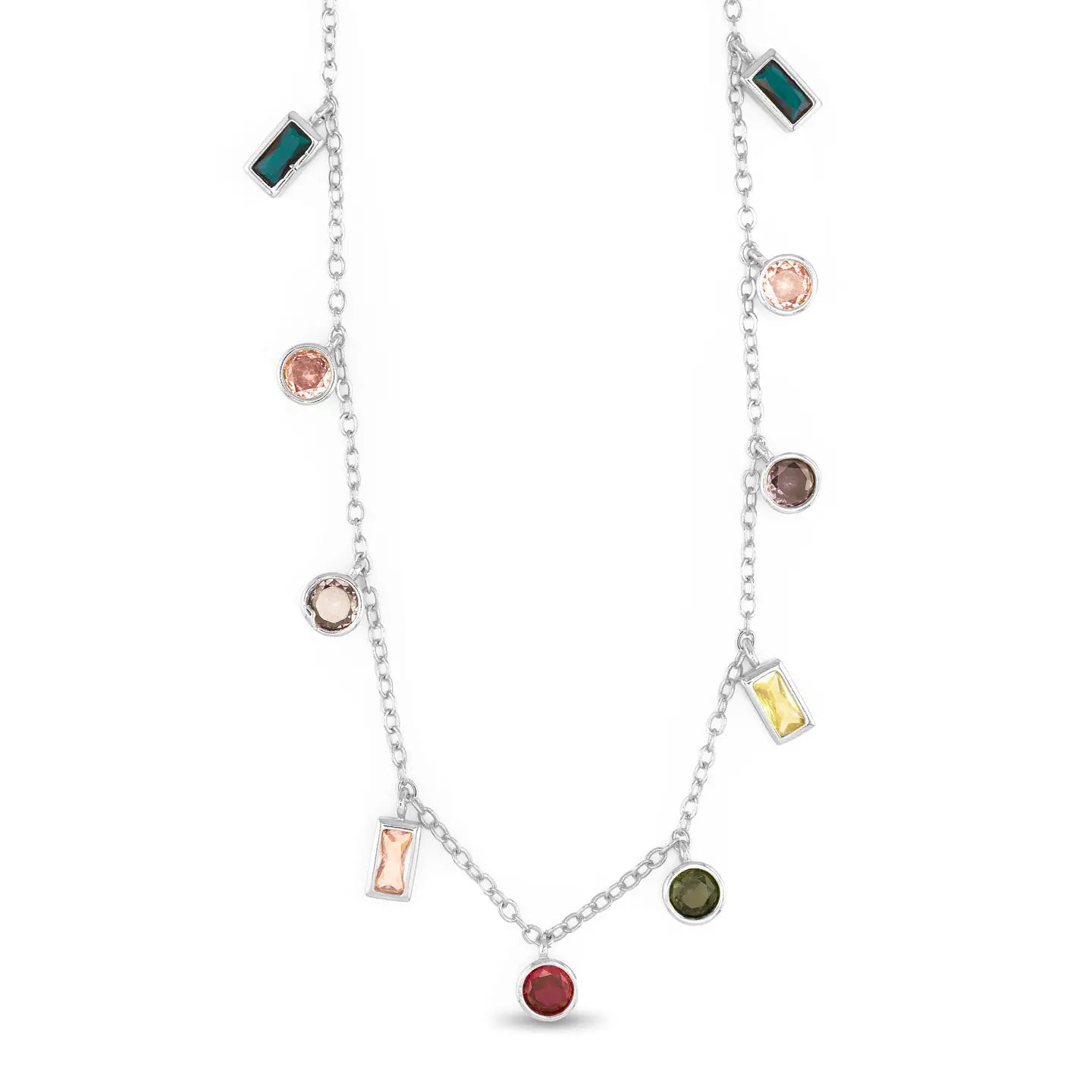 CZ COLORFUL CHARM NECKLACE