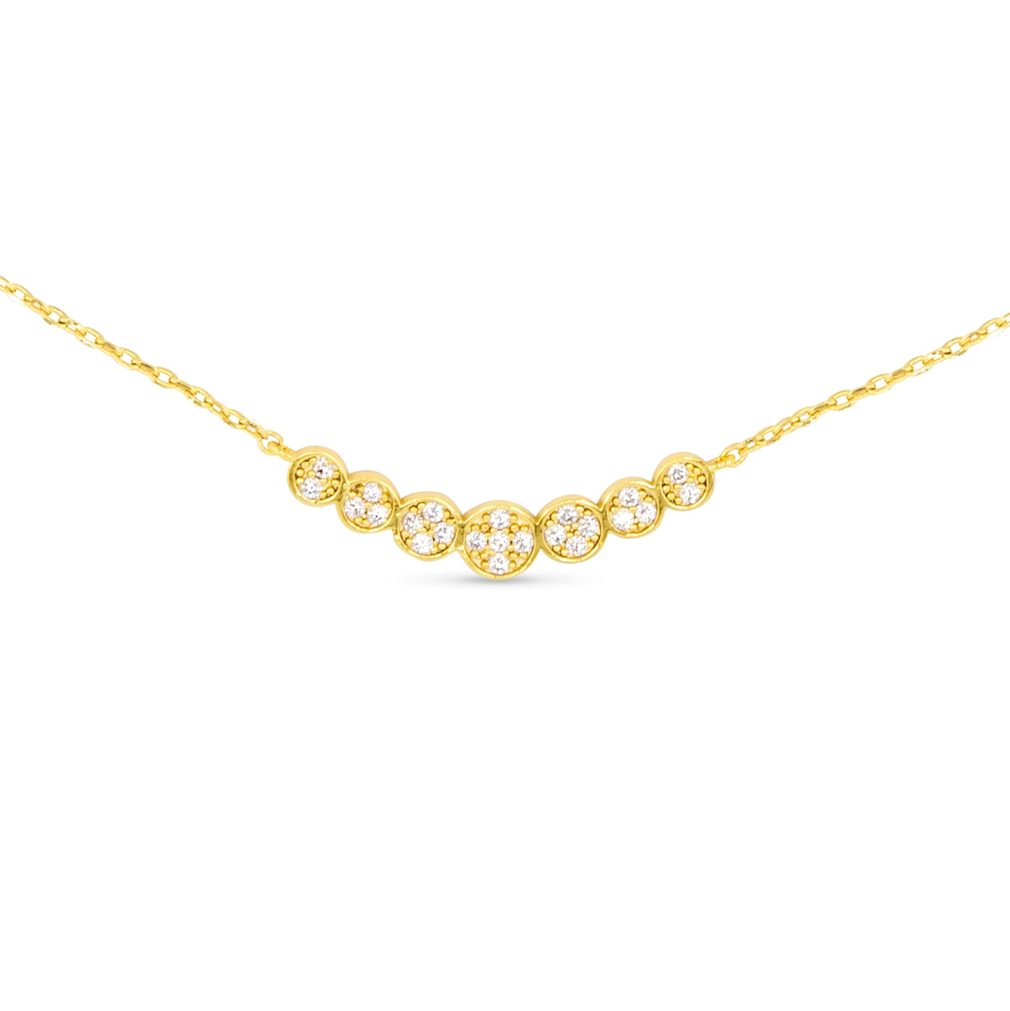 COLD CZ CURVE NECKLACE
