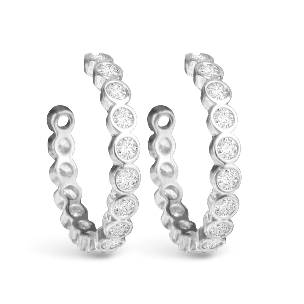 BEZEL SET CZ HOOPS