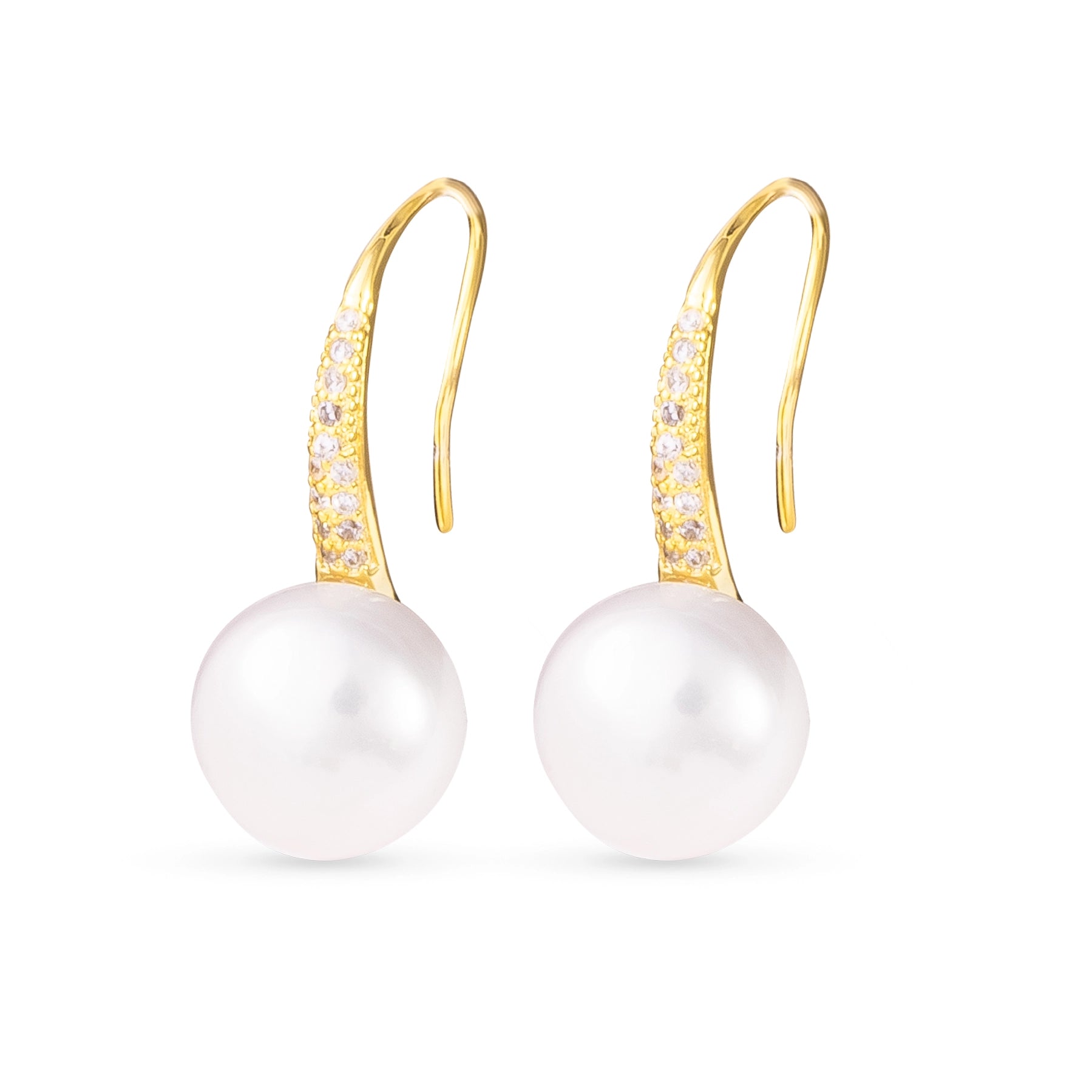 PEARL DROP CZ HOOPS